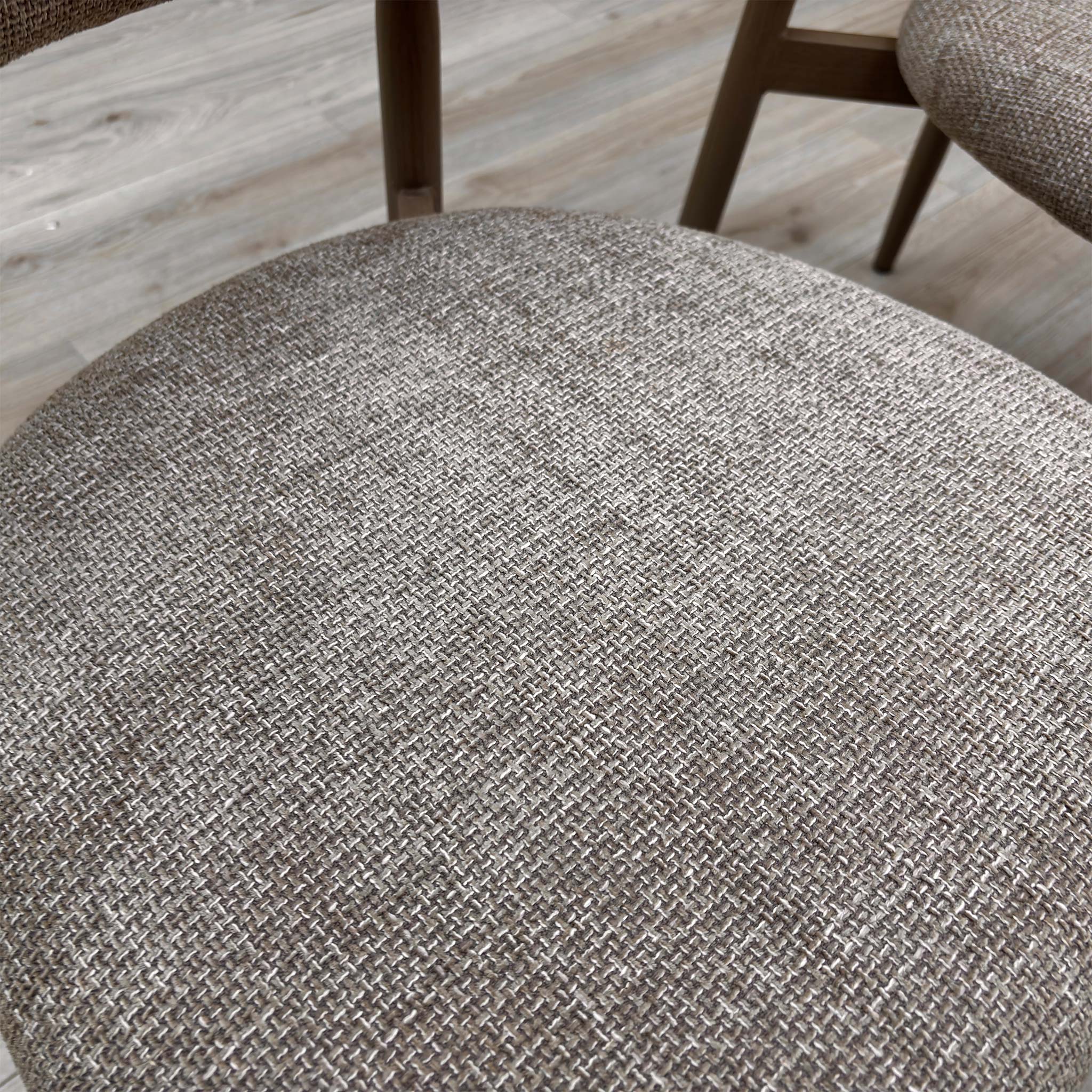 'Aimar' Oatmeal Fabric Open Back Dining Chairs - Set of 4 - Image 6
