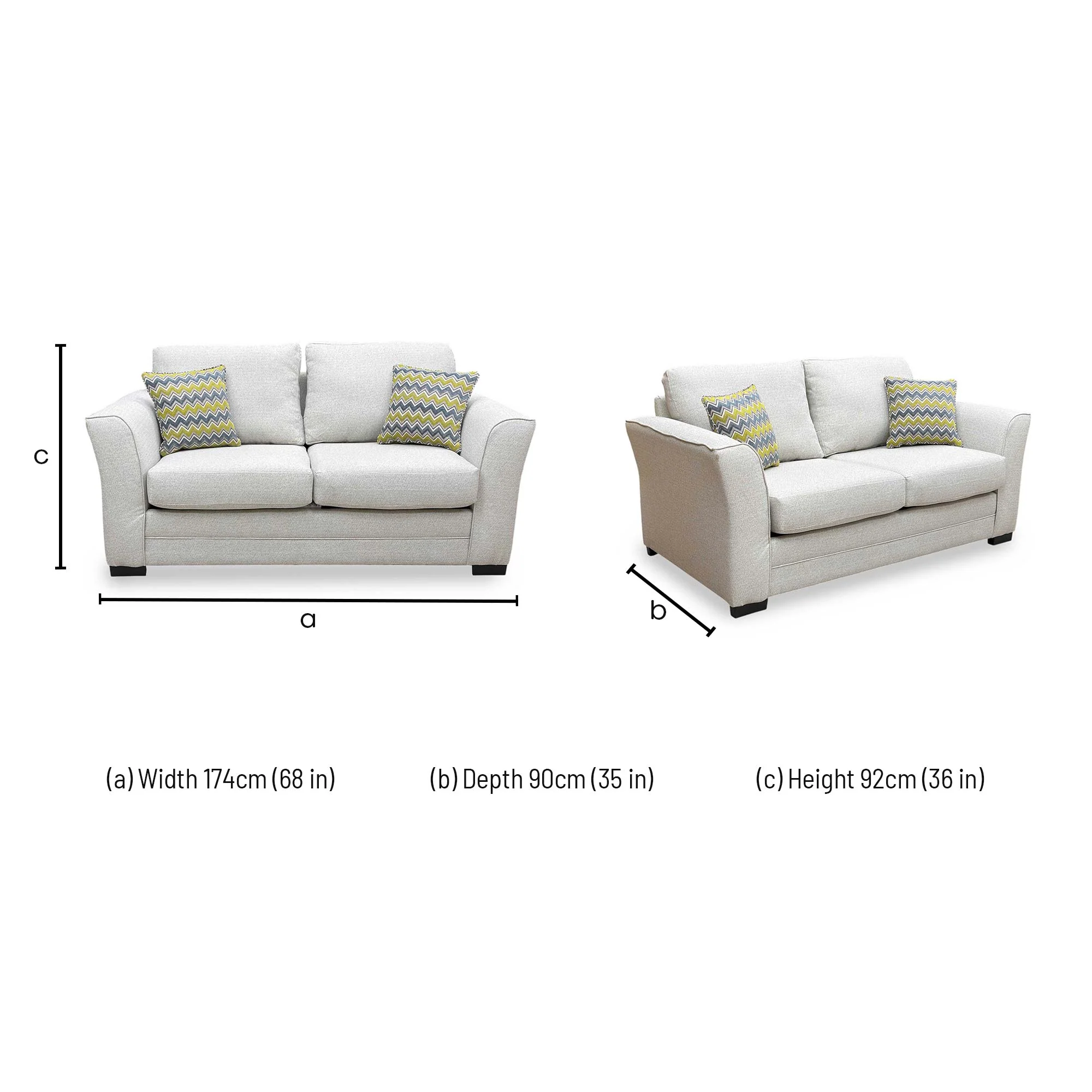 ‘Albany’ Cream Woven Fabric 2 Seater Sofa Bed - Image 11