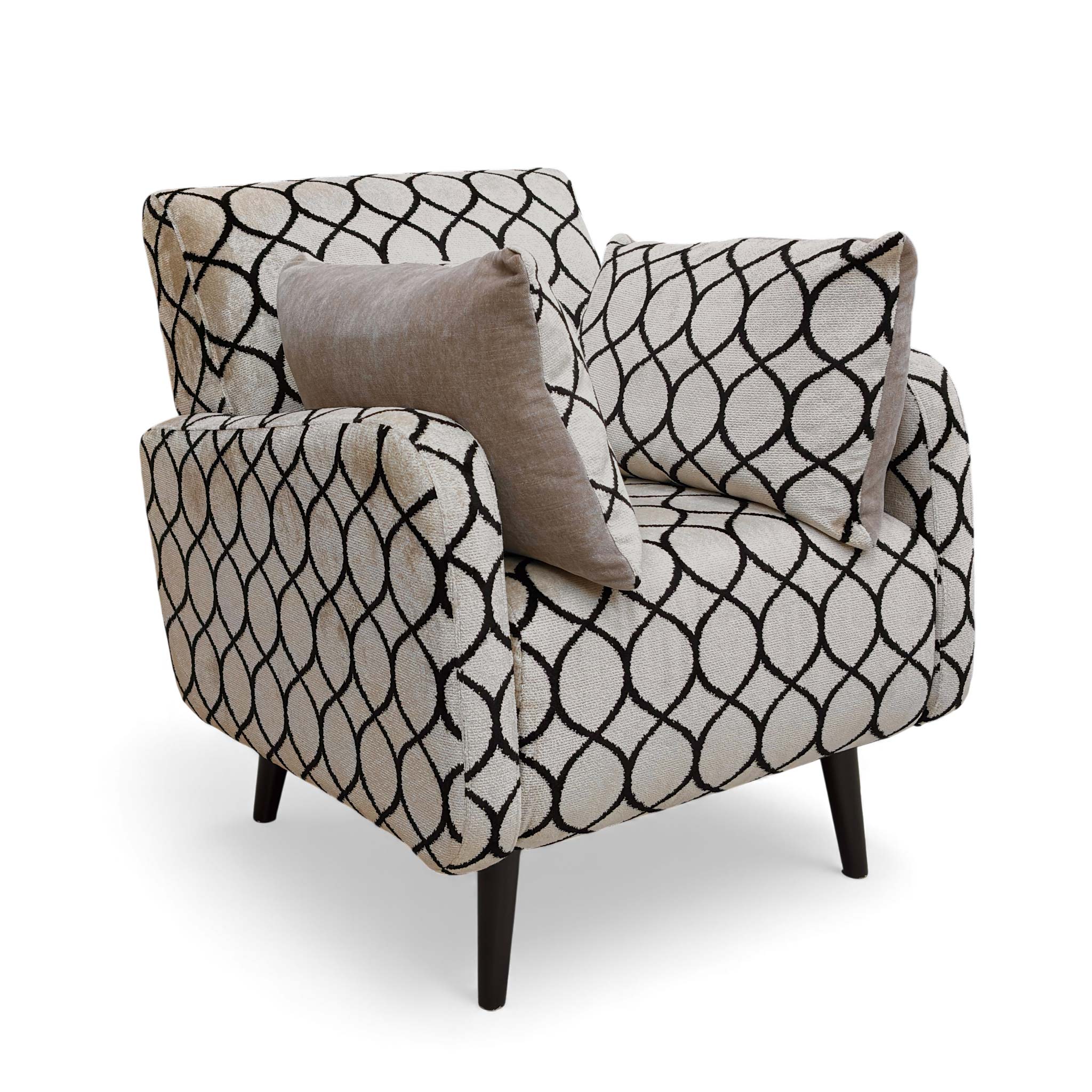 Alexander & James ’Sumptuous’ Natural Canto Fabric Accent Chair - Image 4