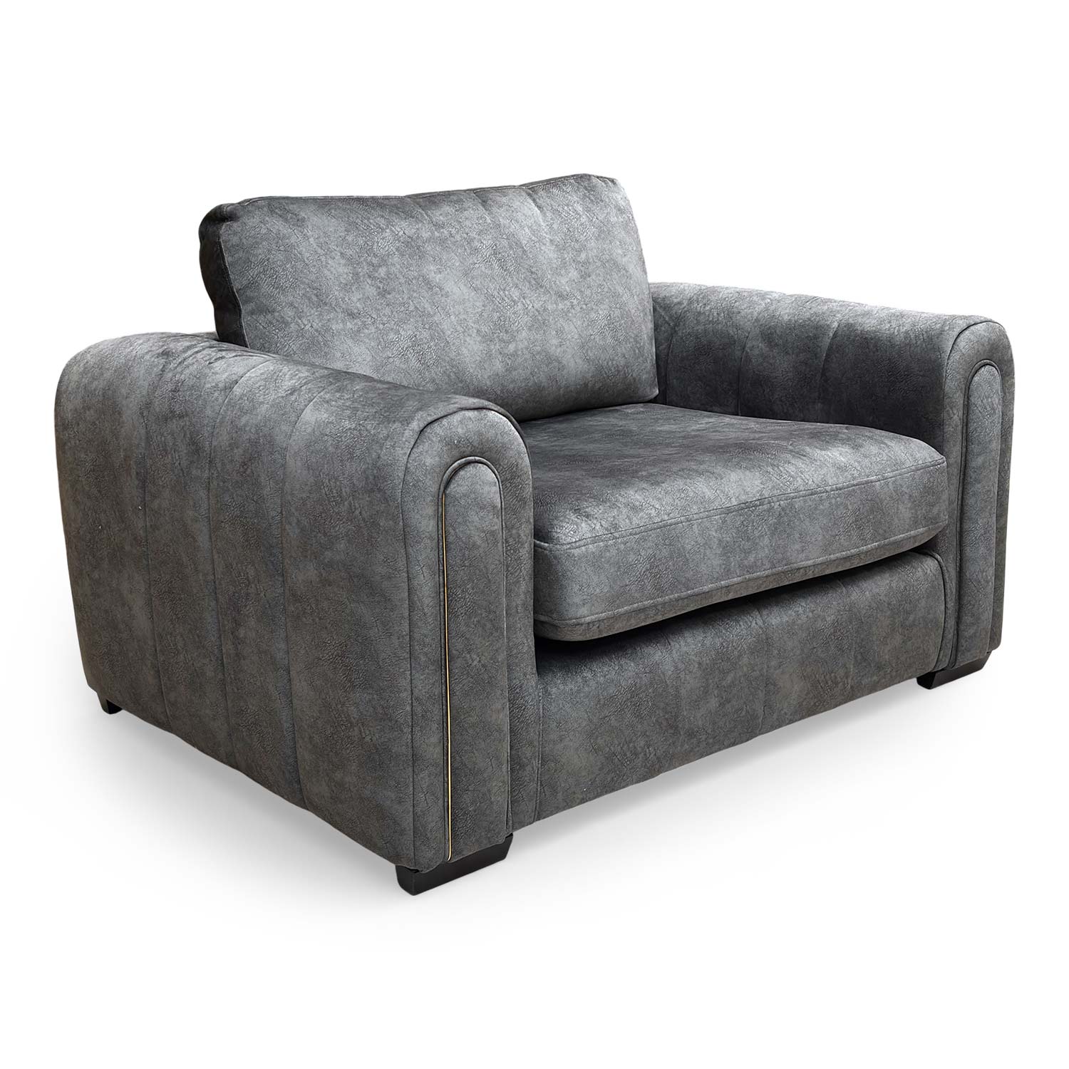 ‘Amara’ Charcoal Velvet Snuggle Chair