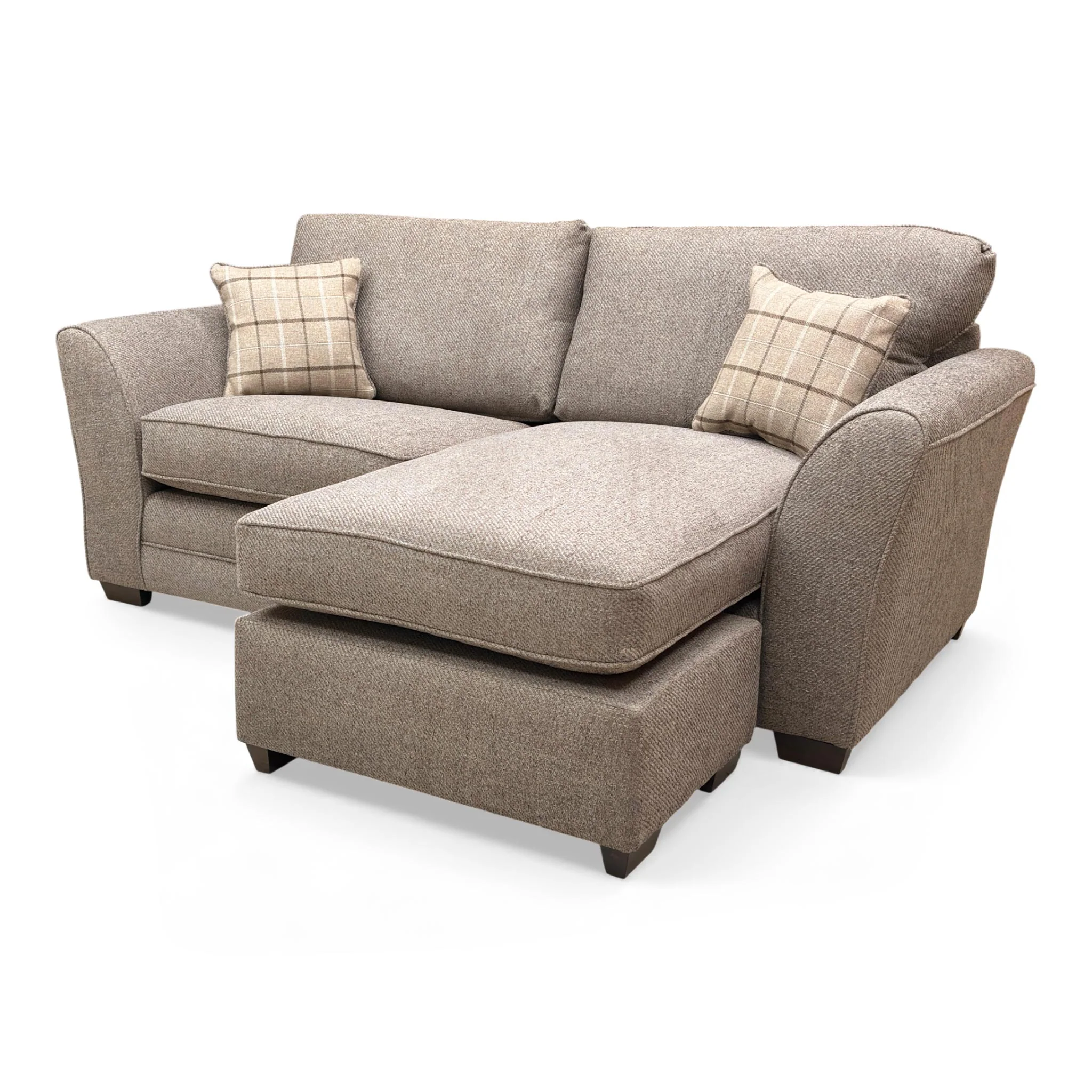‘Amelia’ Sultan Brown Woven Fabric 3 Seater Reversible Chaise Sofa - Image 7