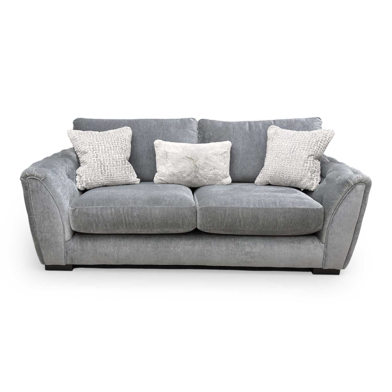 'Aphrodite' California Dolphin Grey Dw Ft Fabric 3 Seater Sofa - Image 4
