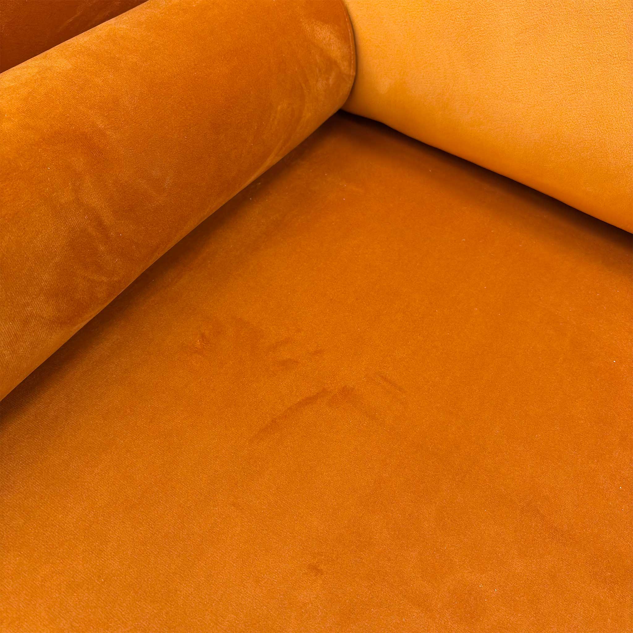 ‘Bailey’ Primo Marigold Velvet 2 Seater Sofa with Bolster Cushions - Image 5