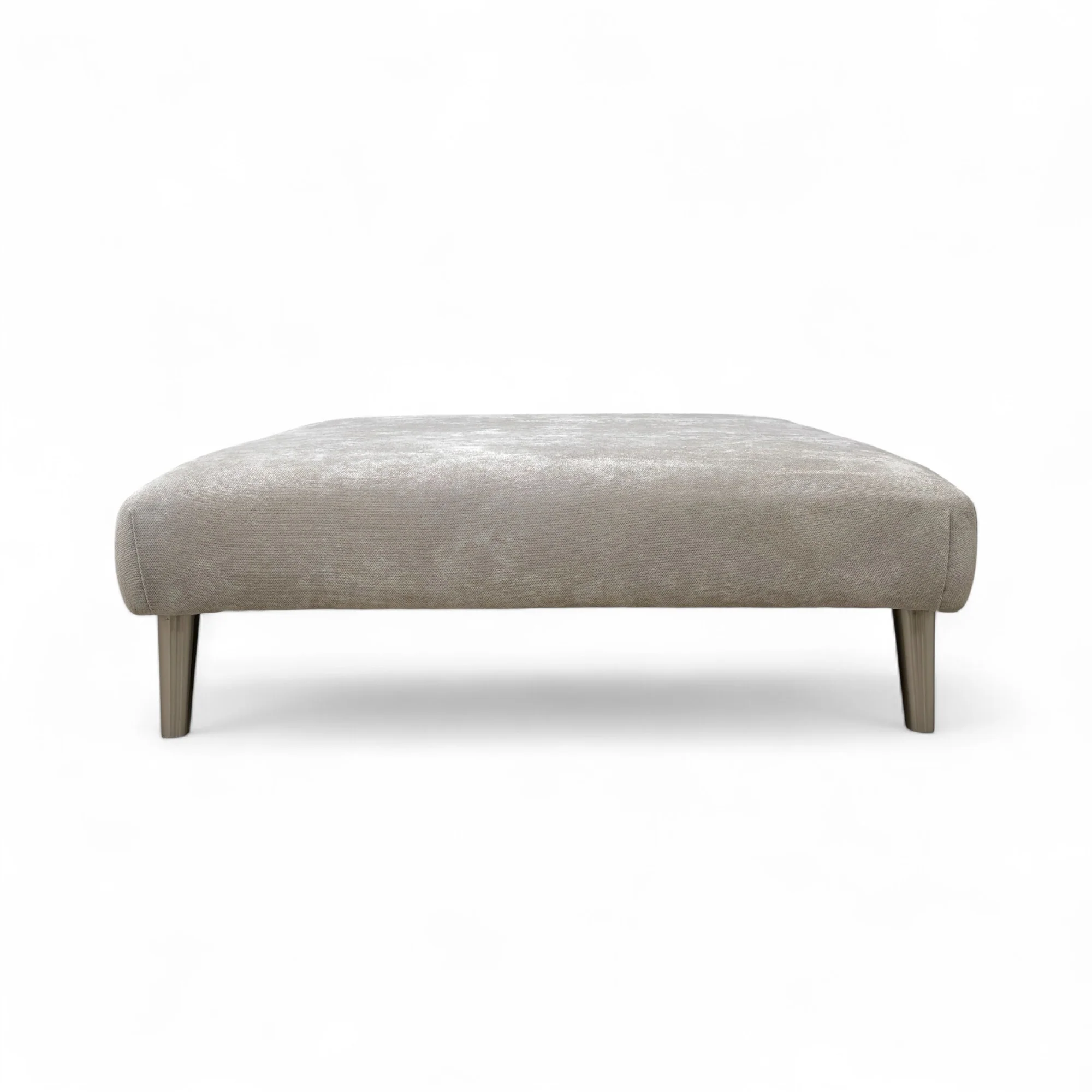 ‘Ballard’ Grey Fabric Large Square Footstool - Image 3