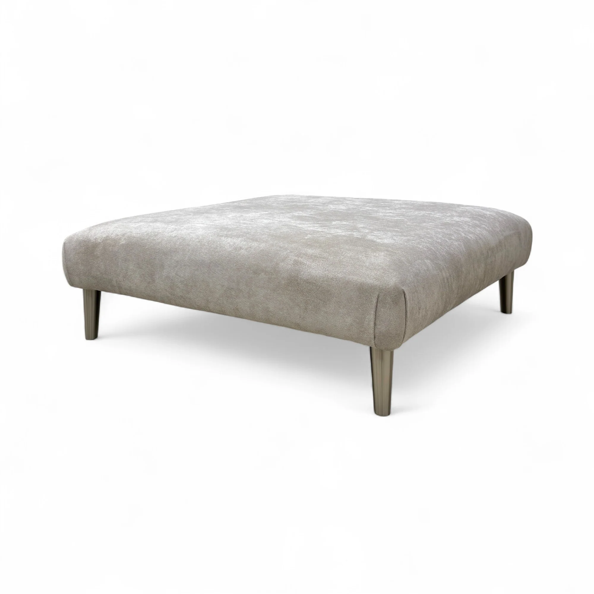 ‘Ballard’ Grey Fabric Large Square Footstool - Image 5