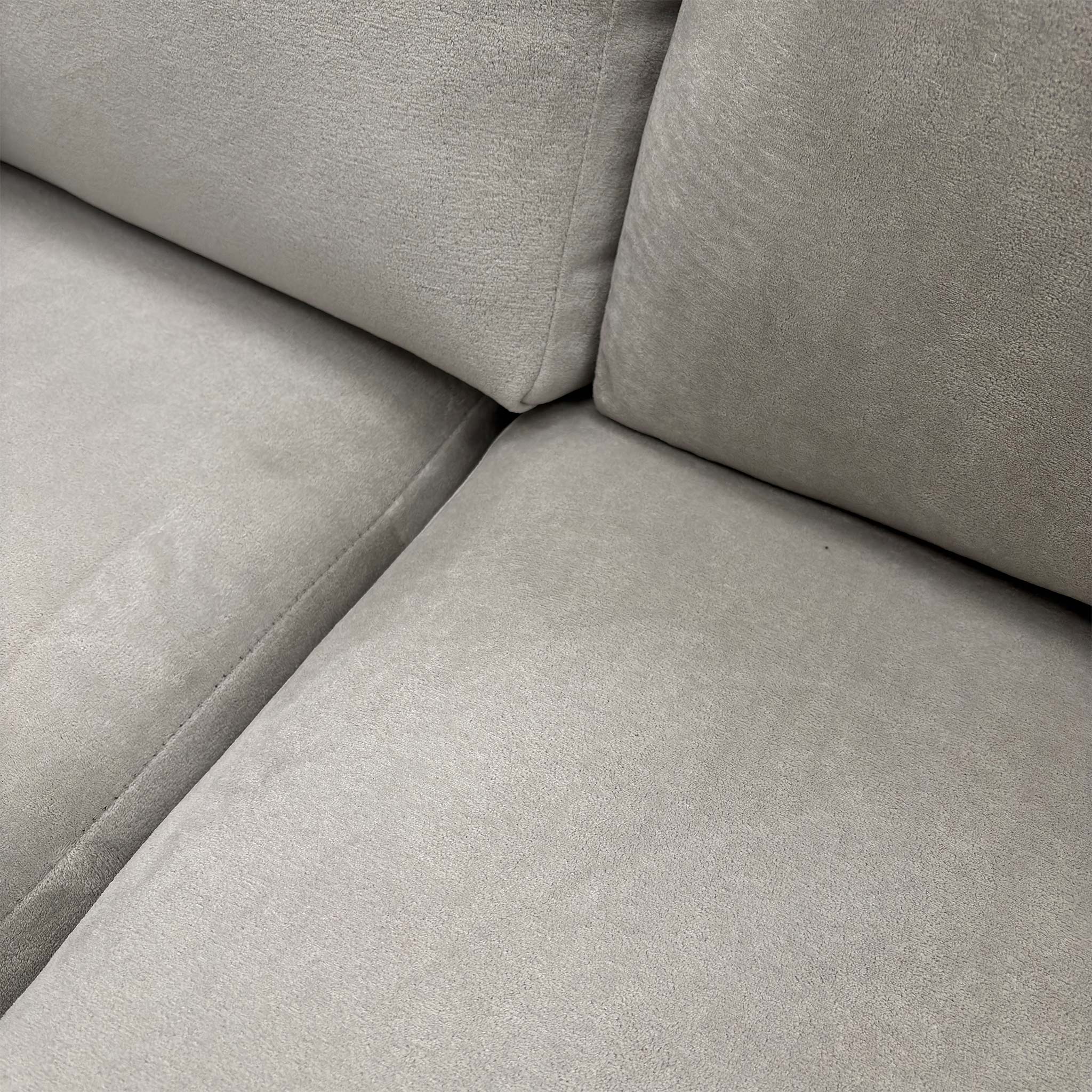 ‘Barney’ Silver Towel Velvet Formal Back Right Hand Facing Open End Chaise Corner Sofa - Image 6