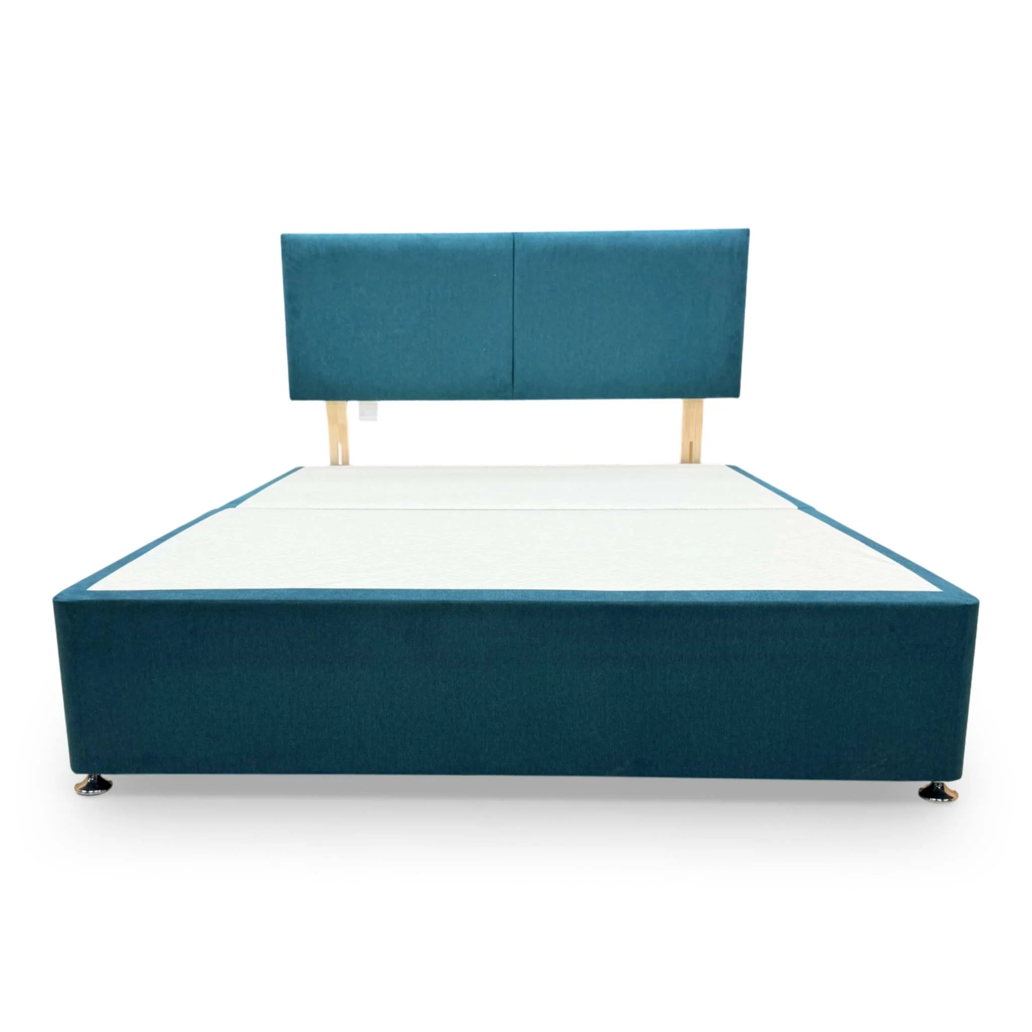 'Bella' Venice New Teal Fabric Headboard + 2 Draw Divan Base - King - Image 4