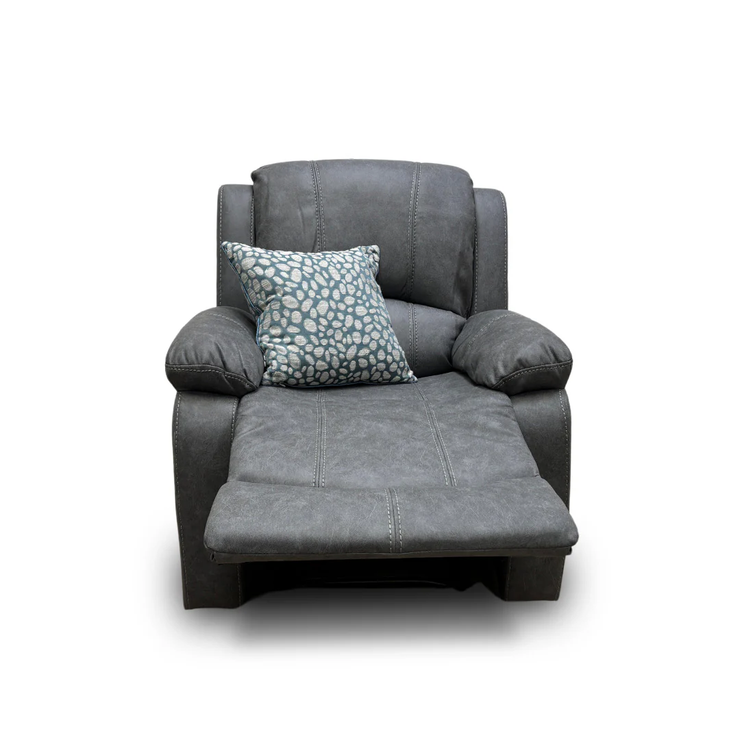 ‘Bennett’ Dark Grey Endurance Fabric Manual Recliner Armchair - Image 4