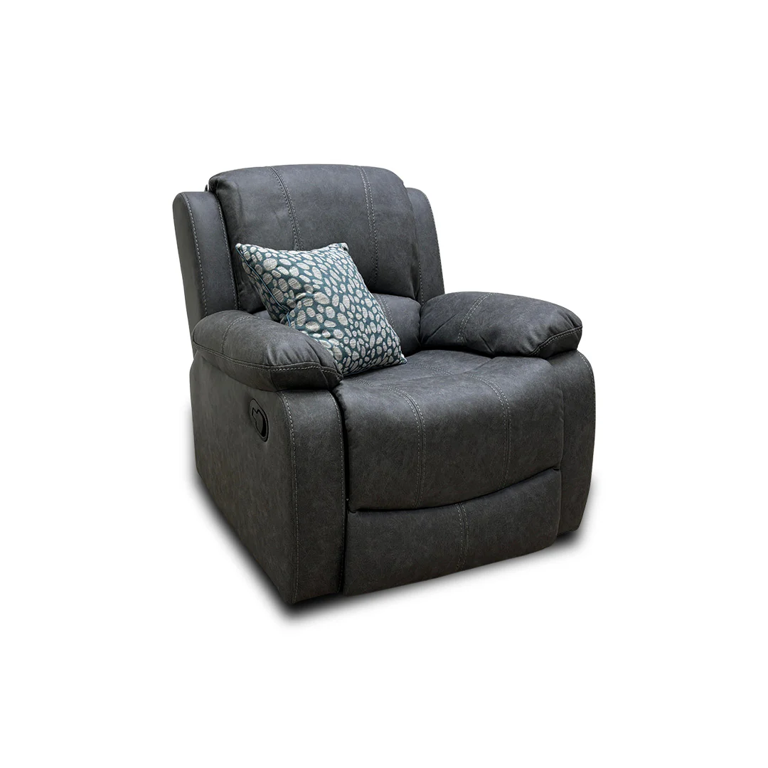 ‘Bennett’ Dark Grey Endurance Fabric Manual Recliner Armchair - Image 5