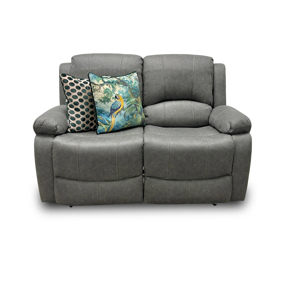 ‘Bennett’ Grey Endurance Fabric Manual Recliner 2 Seater Sofa - Image 3