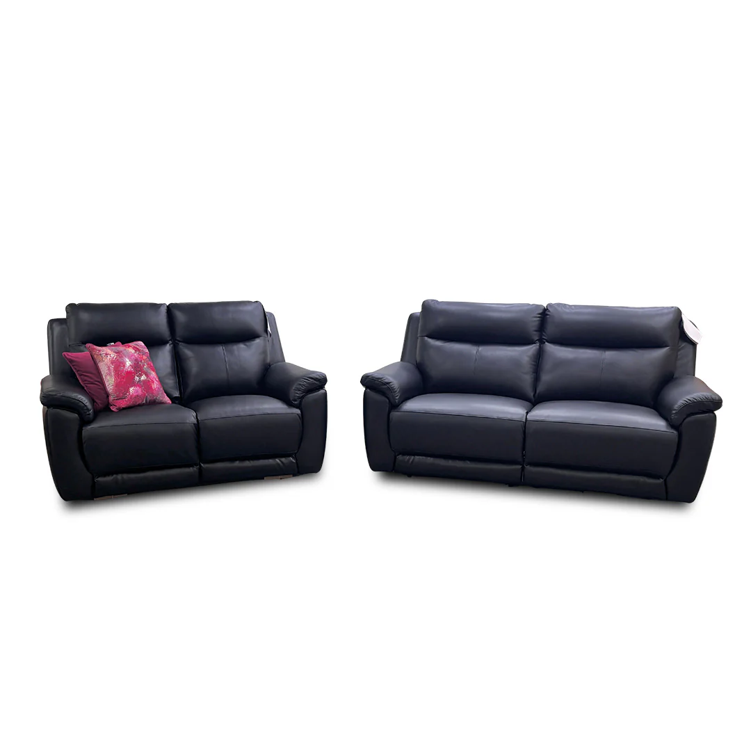 ‘Bobby’ Leather Cat-35/02 Black 3 + 2 Power Recliner Sofa Set - Image 3