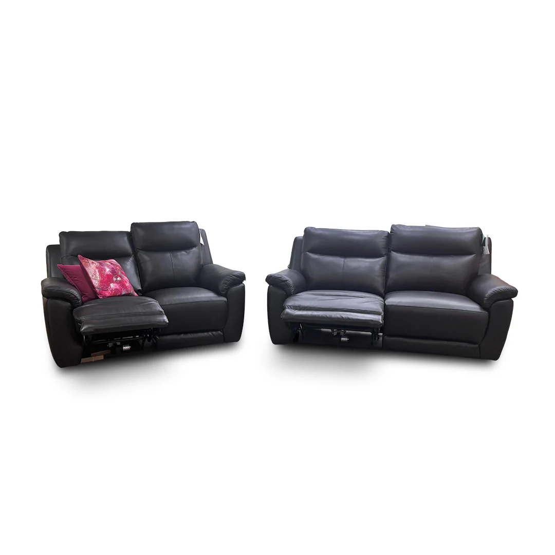 ‘Bobby’ Leather Cat-35/02 Black 3 + 2 Power Recliner Sofa Set - Image 5
