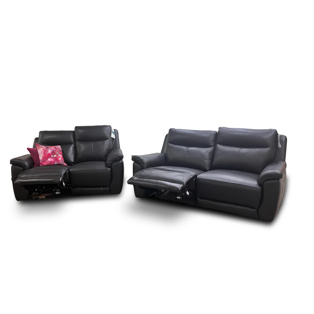 ‘Bobby’ Leather Cat-35/02 Black 3 + 2 Power Recliner Sofa Set - Image 6