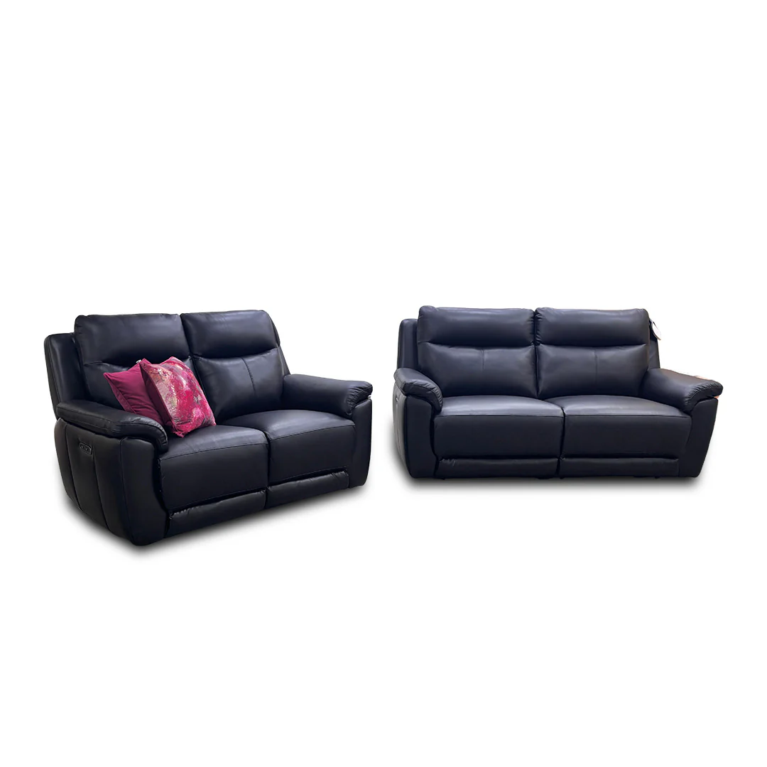 ‘Bobby’ Leather Cat-35/02 Black 3 + 2 Power Recliner Sofa Set - Image 7