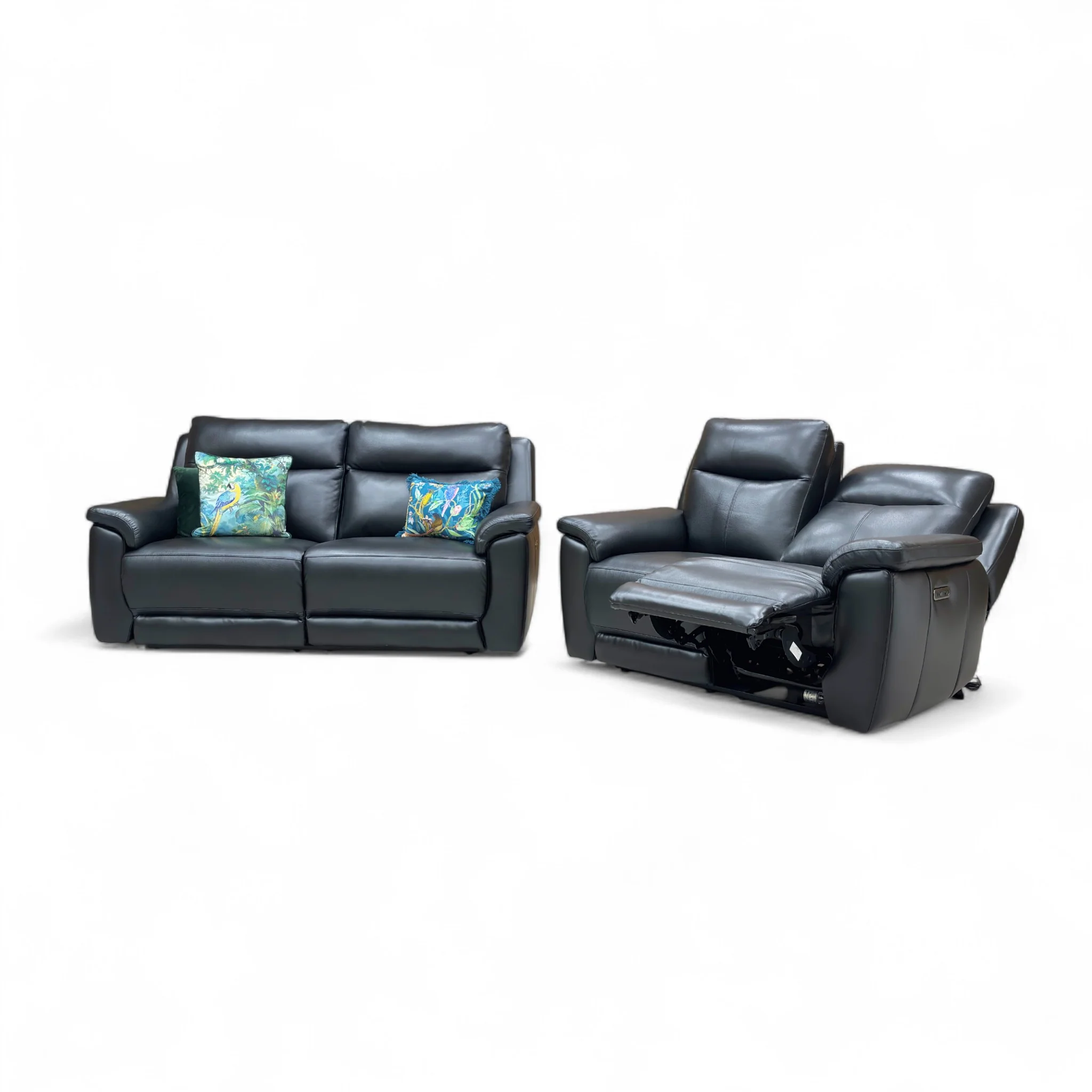 ‘Bobby’ Leather Cat-35:02 Black 3 + 2 Power Recliner Sofa Set - Image 6