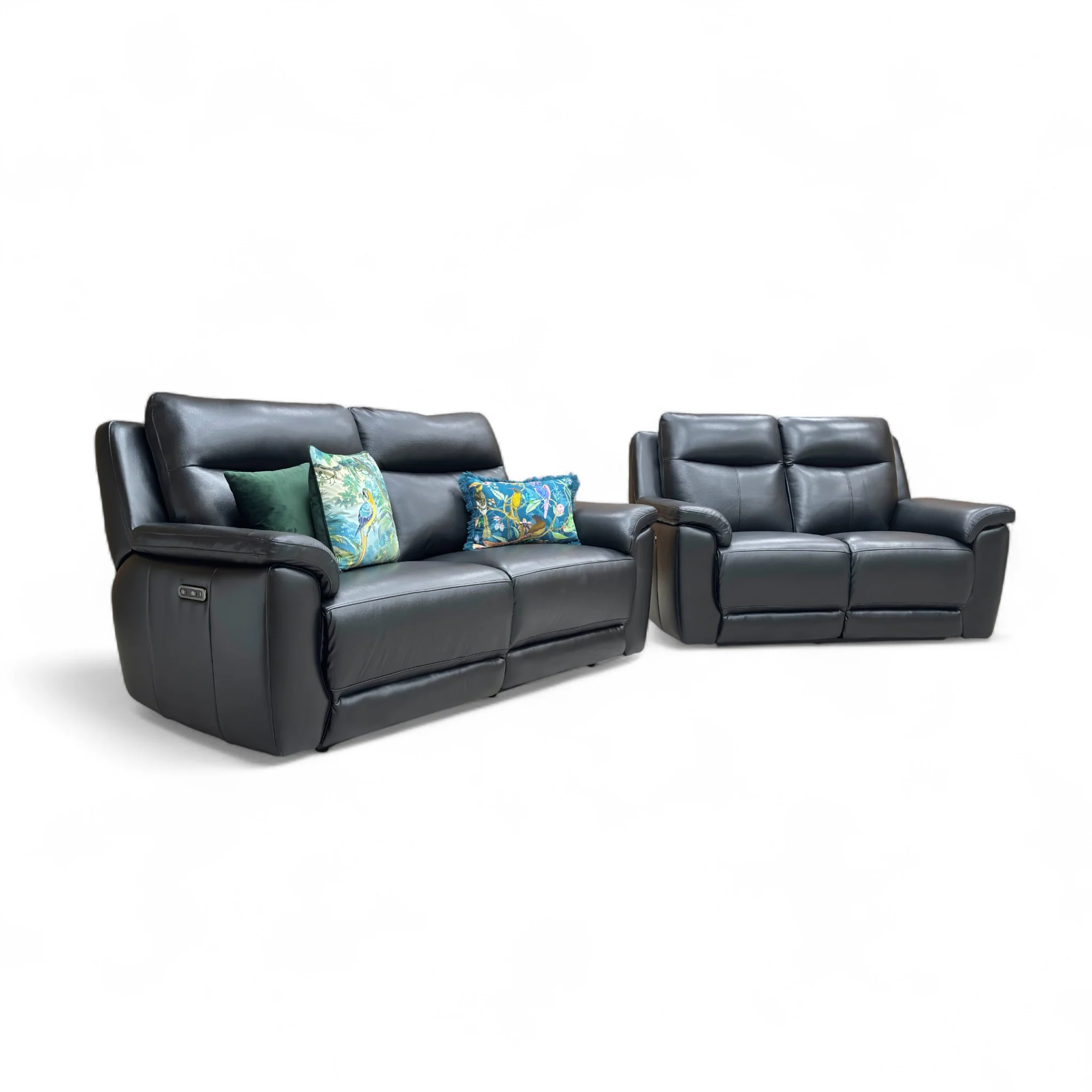 ‘Bobby’ Leather Cat-35:02 Black 3 + 2 Power Recliner Sofa Set - Image 7