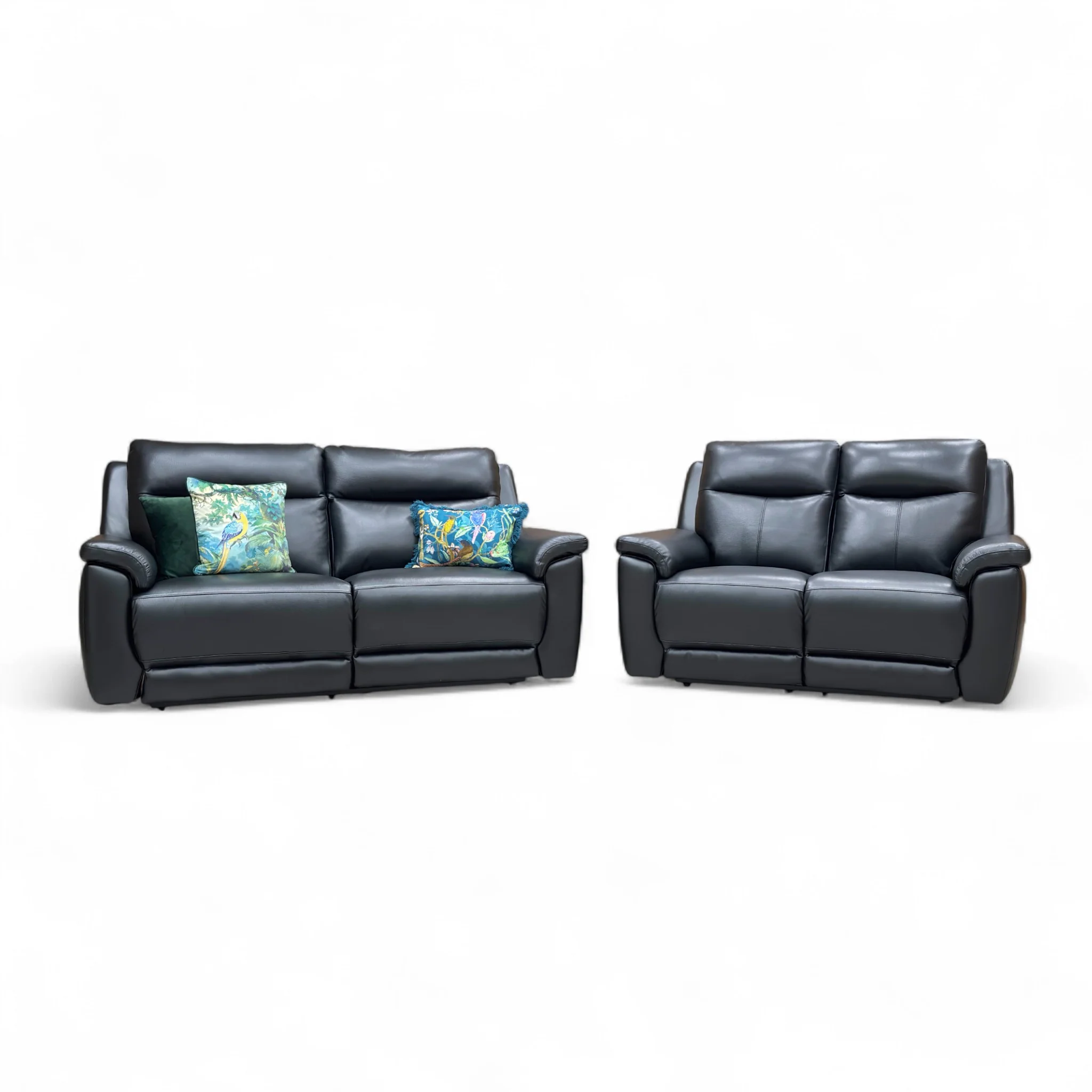 ‘Bobby’ Leather Cat-35/02 Black 3 + 2 Power Recliner Sofa Set - Image 4