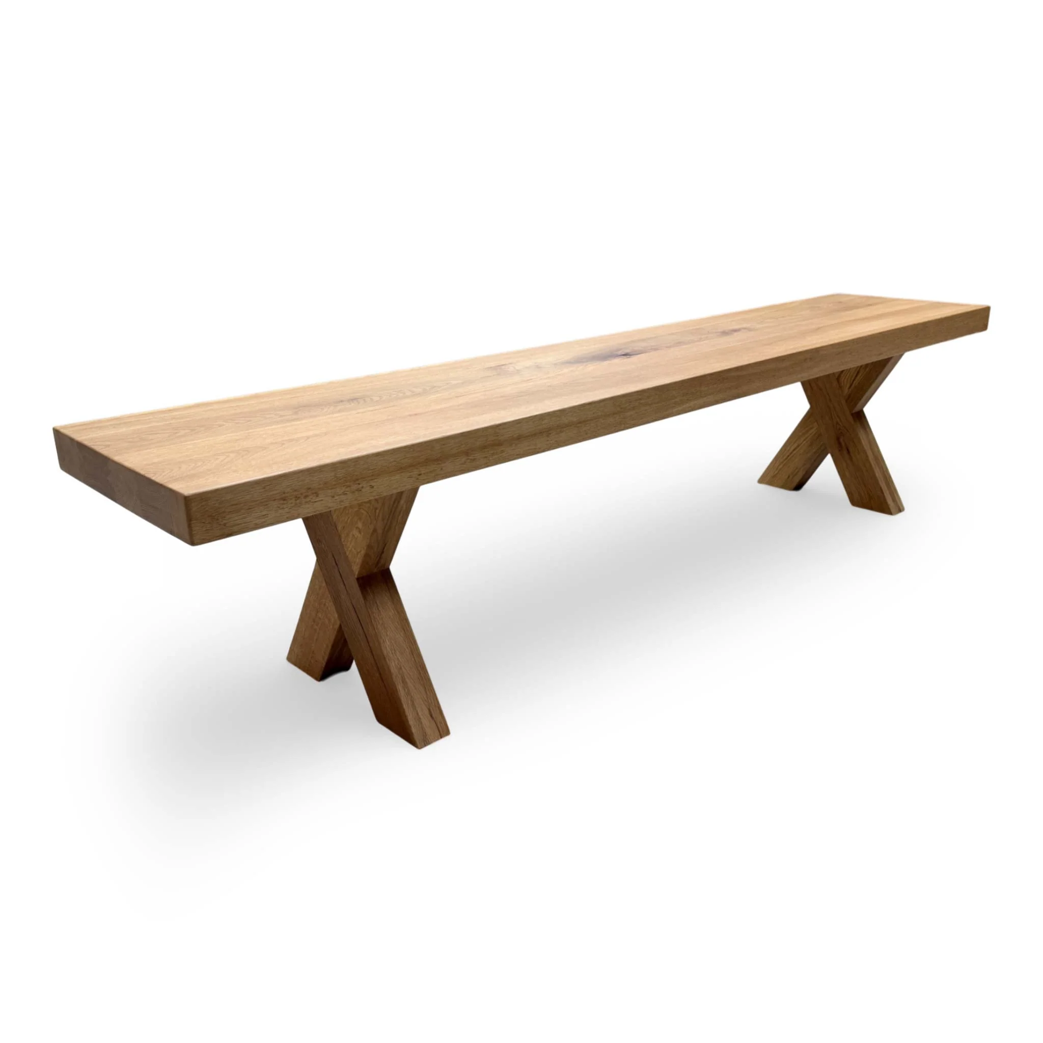 Bodahl 'Njord' 06 0ld Bassano Solid Oak 200cm Dining Bench with Wooden X-Shaped Legs