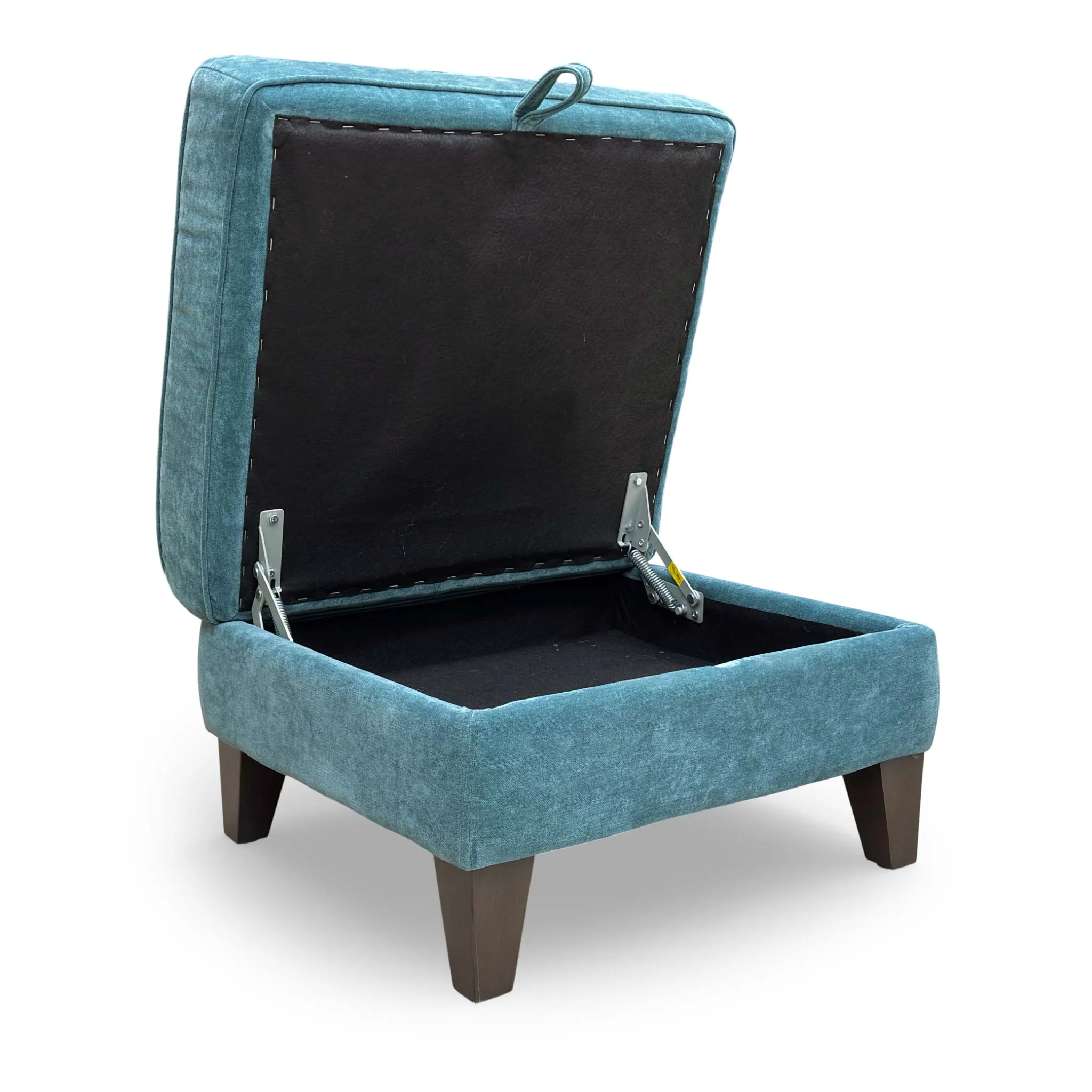 'Brondby' Fab-Can-R340 Peacock Fabric Storage Footstool - Image 6