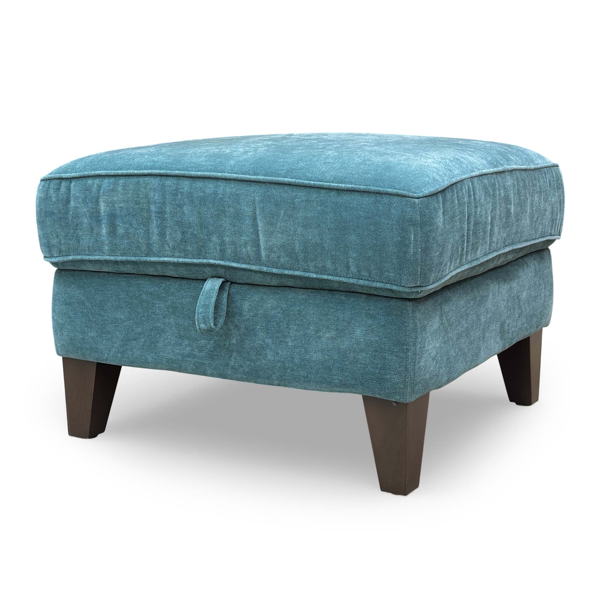 'Brondby' Fab-Can-R340 Peacock Fabric Storage Footstool - Image 7