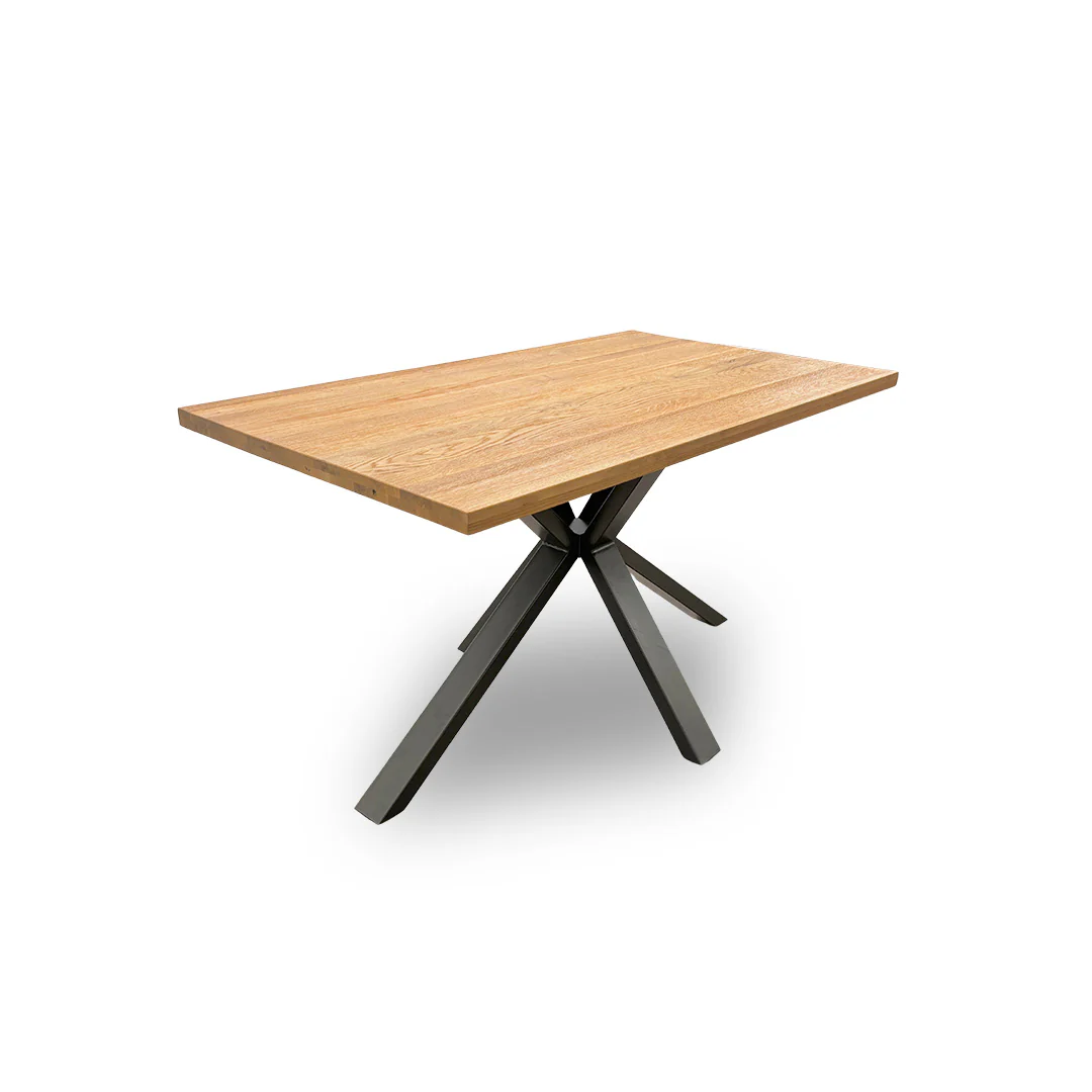 ‘Brooklyn' Solid Oak 135cm Dining Table with Star Base - Image 5
