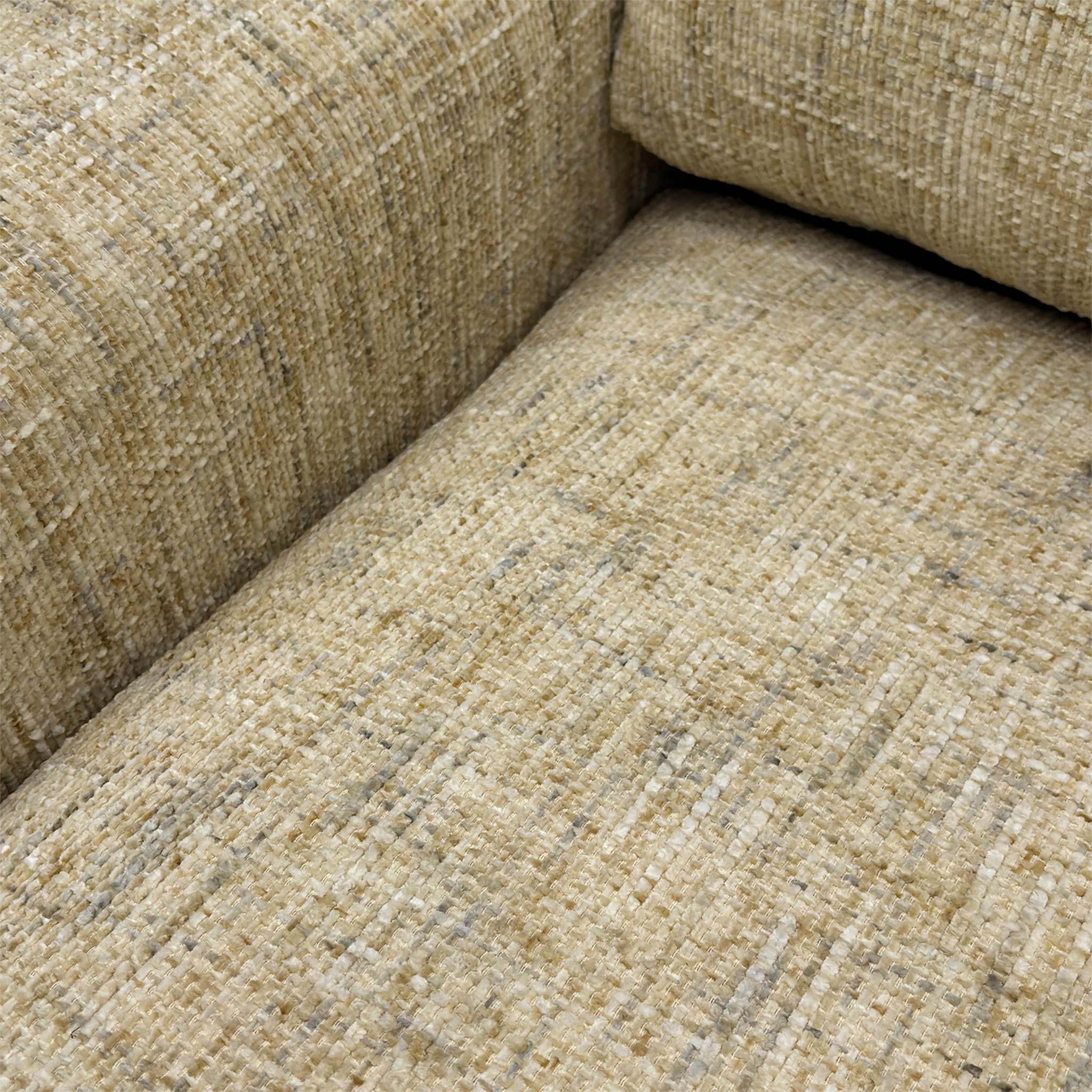 'Burton' Odyssey Marzipan Cream Woven Fabric Love Chair - Image 5