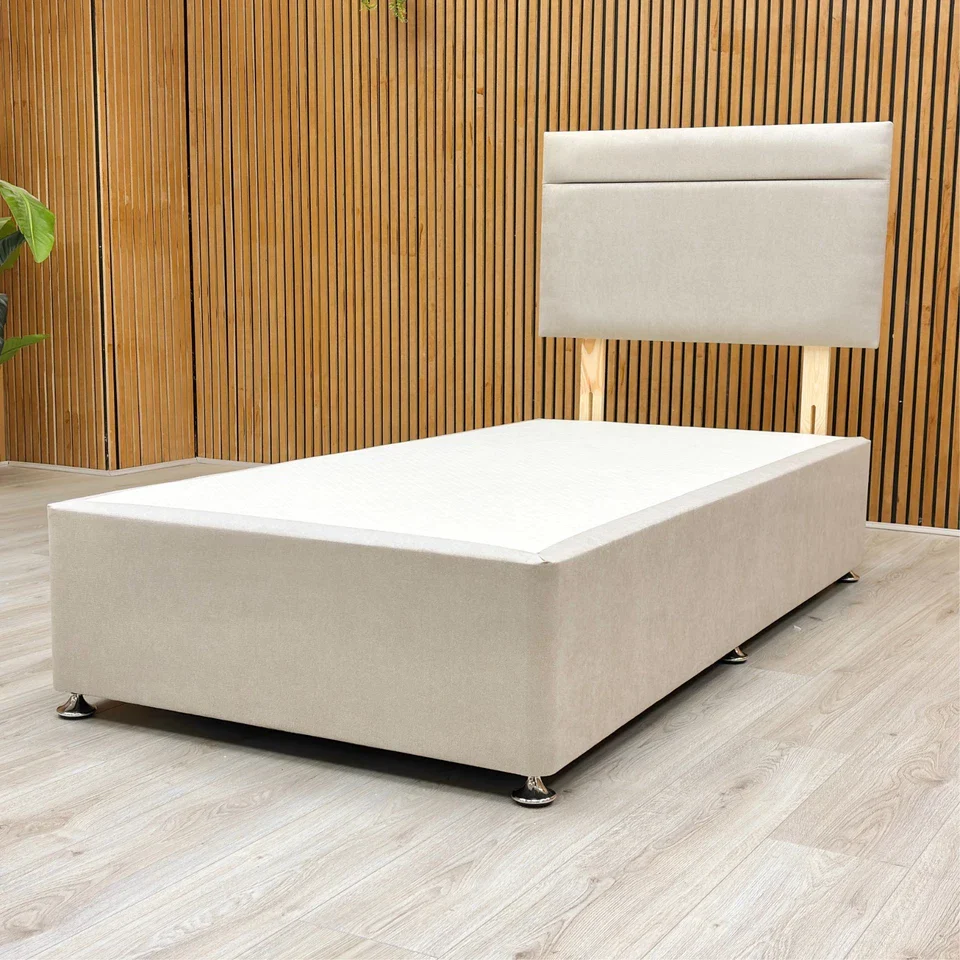 ‘Capella’ Venice Mink Fabric Headboard + Divan Base - Single - Image 3