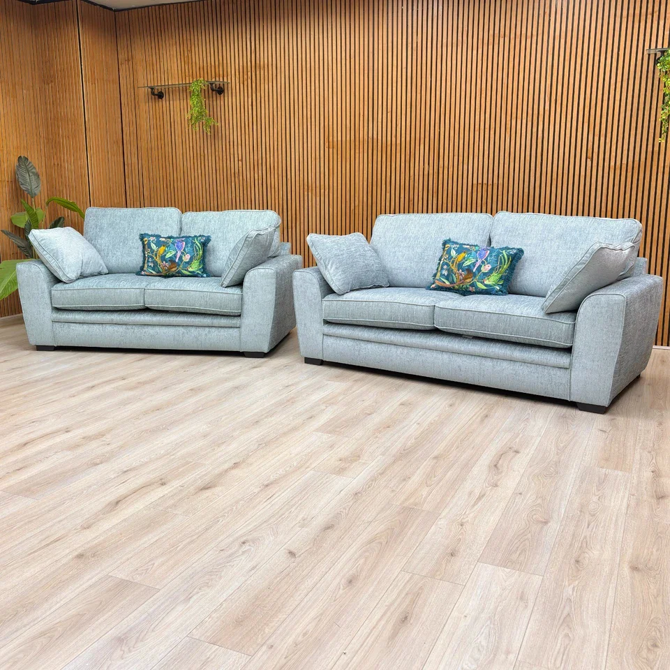 'Chalfont' Eau De Nil Fabric 3 + 2 Seater Sofa Set - Image 3