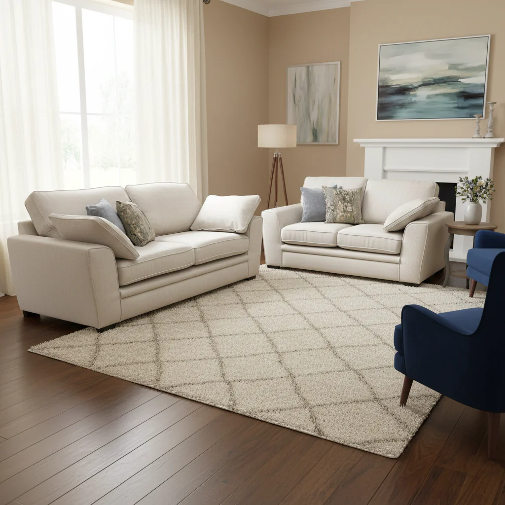 'Chalfont' Texas Linen Fabric 3 + 2 Seater Sofa Set - Image 2