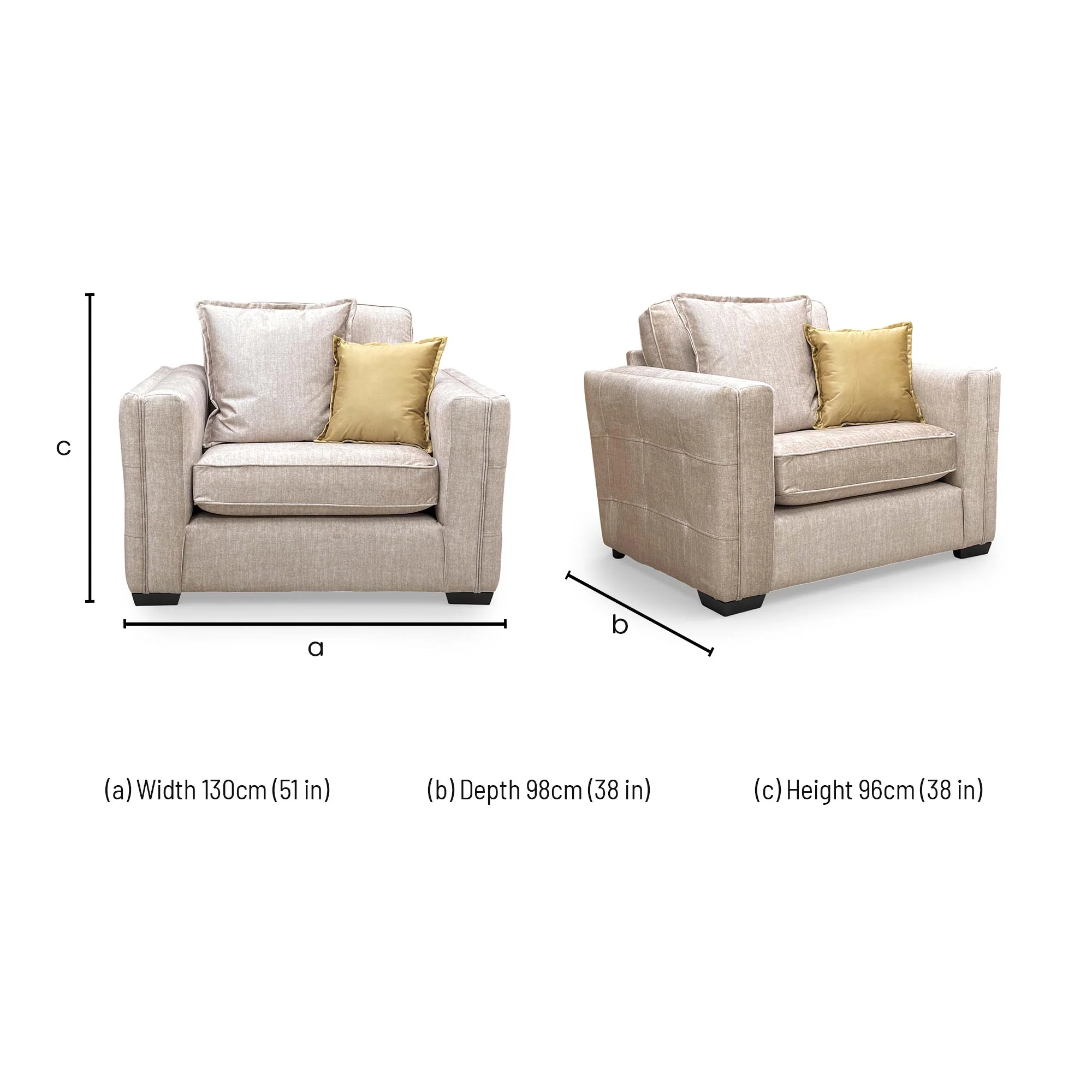 'Chelsea' Beige Vogue Velvet Formal Back Snuggler Chair - Image 7