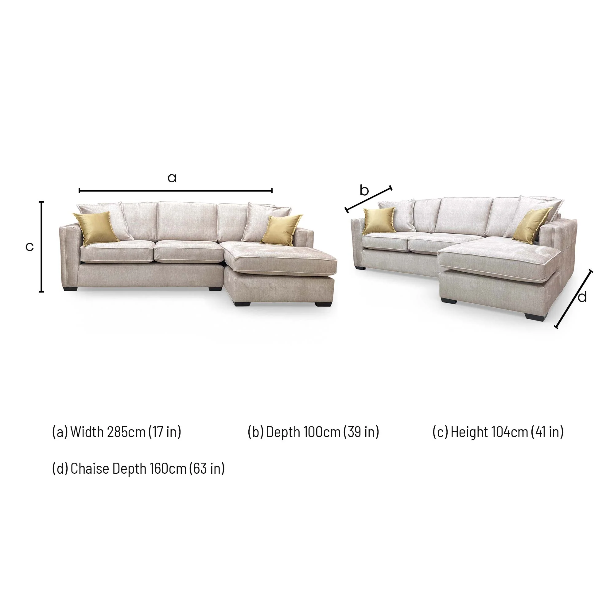 ‘Chelsea' Beige Vogue Velvet Large Right Hand Facing Open End Corner Chaise - Image 7
