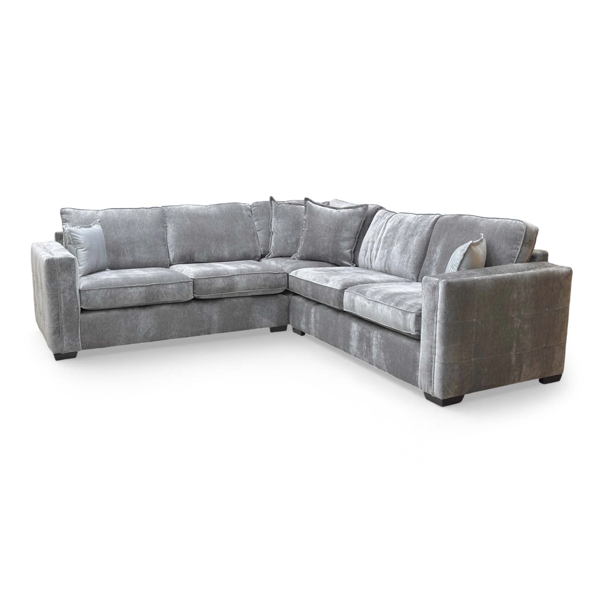 ‘Chelsea' Grey Derwent Soft Weave Fabric 2 Corner 2 Sofa - Image 6