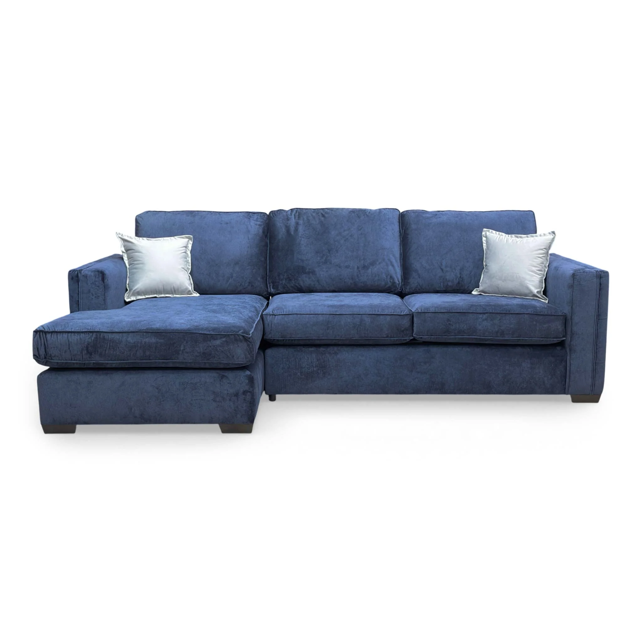 ‘Chelsea' Navy Blue Kingston Fabric Large Left Hand Facing Open End Corner Chaise Sofa - Image 4