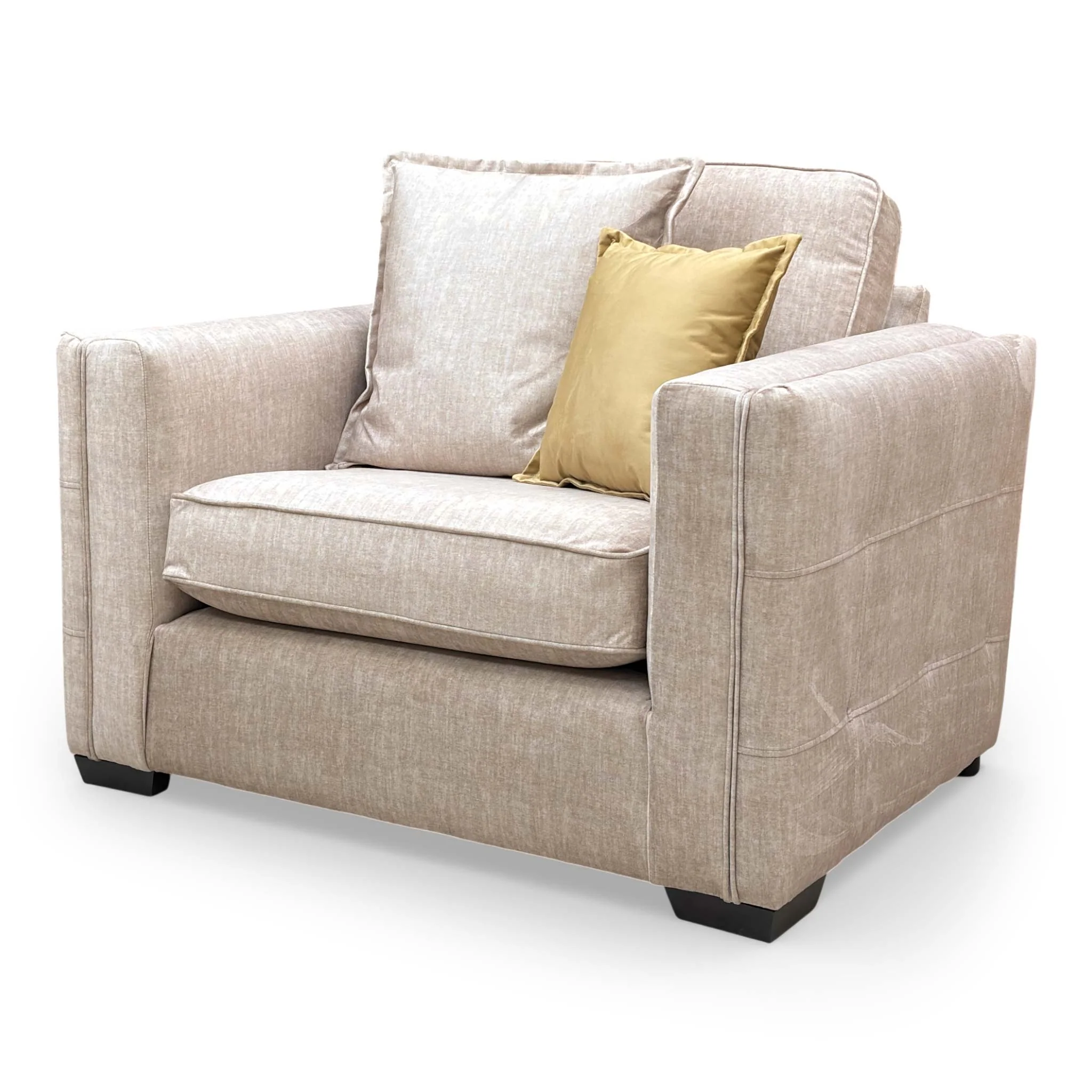 'Chelsea' Beige Vogue Velvet Formal Back Snuggler Chair - Image 6