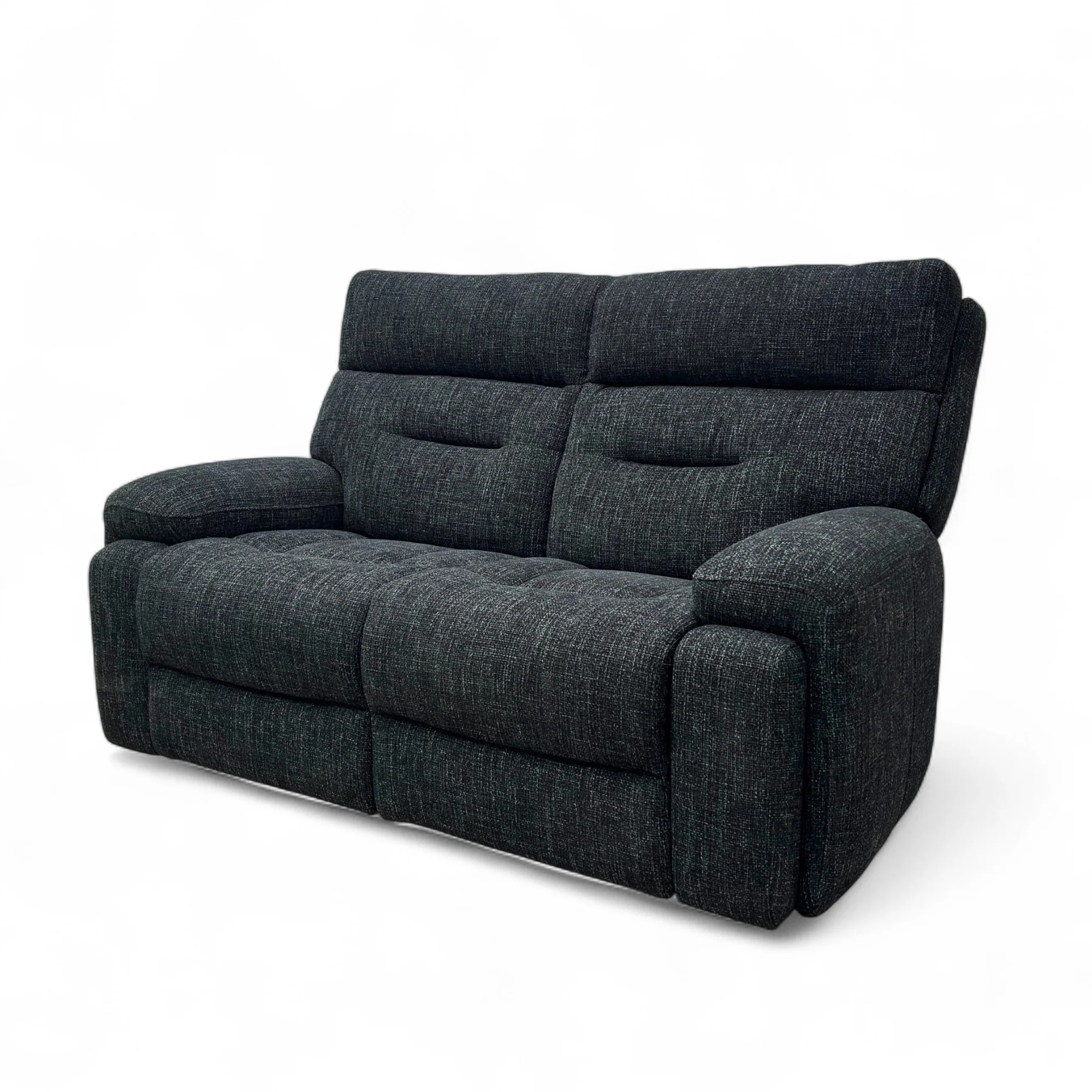‘Cinemax’ Hf-0102 Halifax Black Mica Woven Fabric 2 Seater Sofa - Image 5