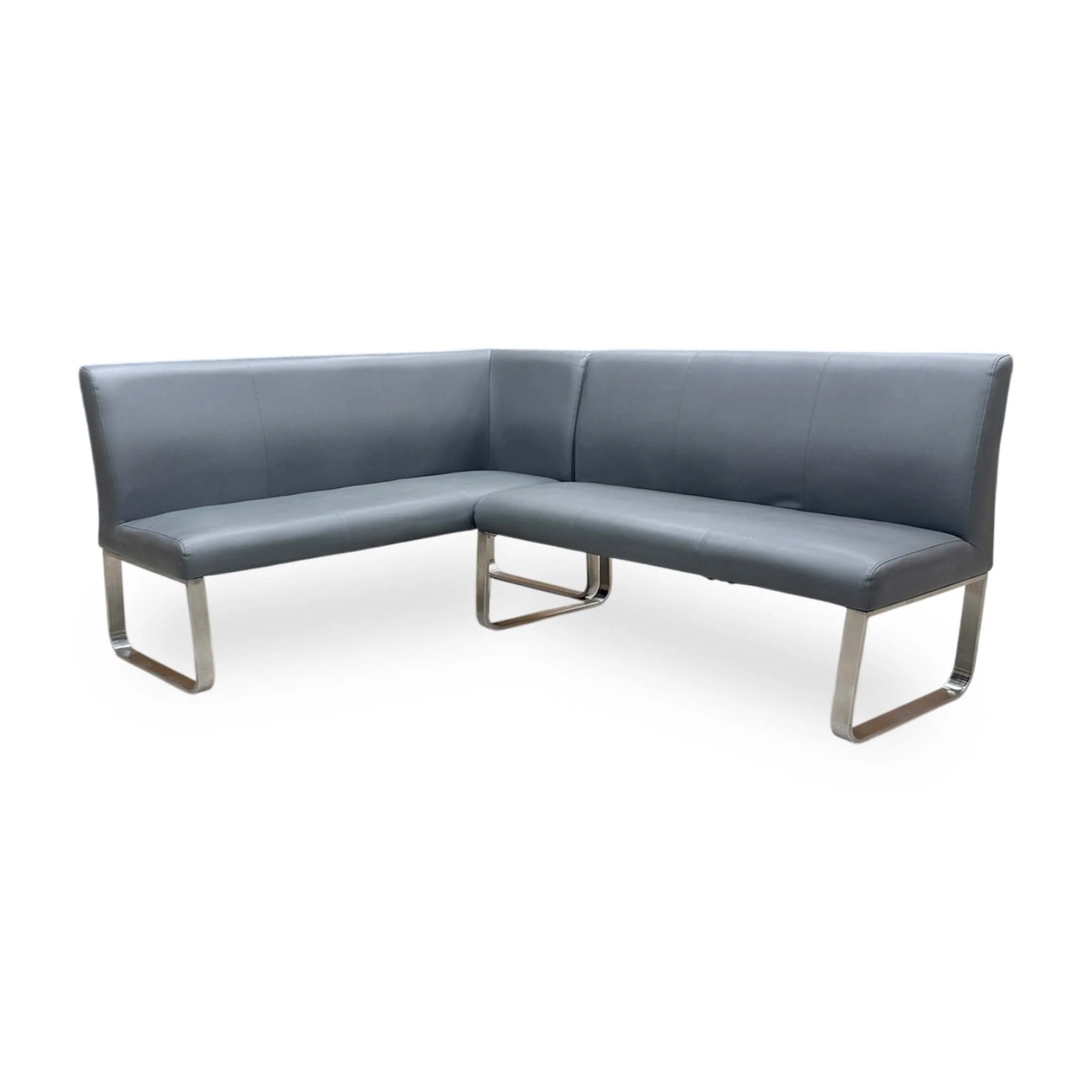 'Cocoon' Grey Faux Leather Left Hand Facing Corner Bench - Image 5