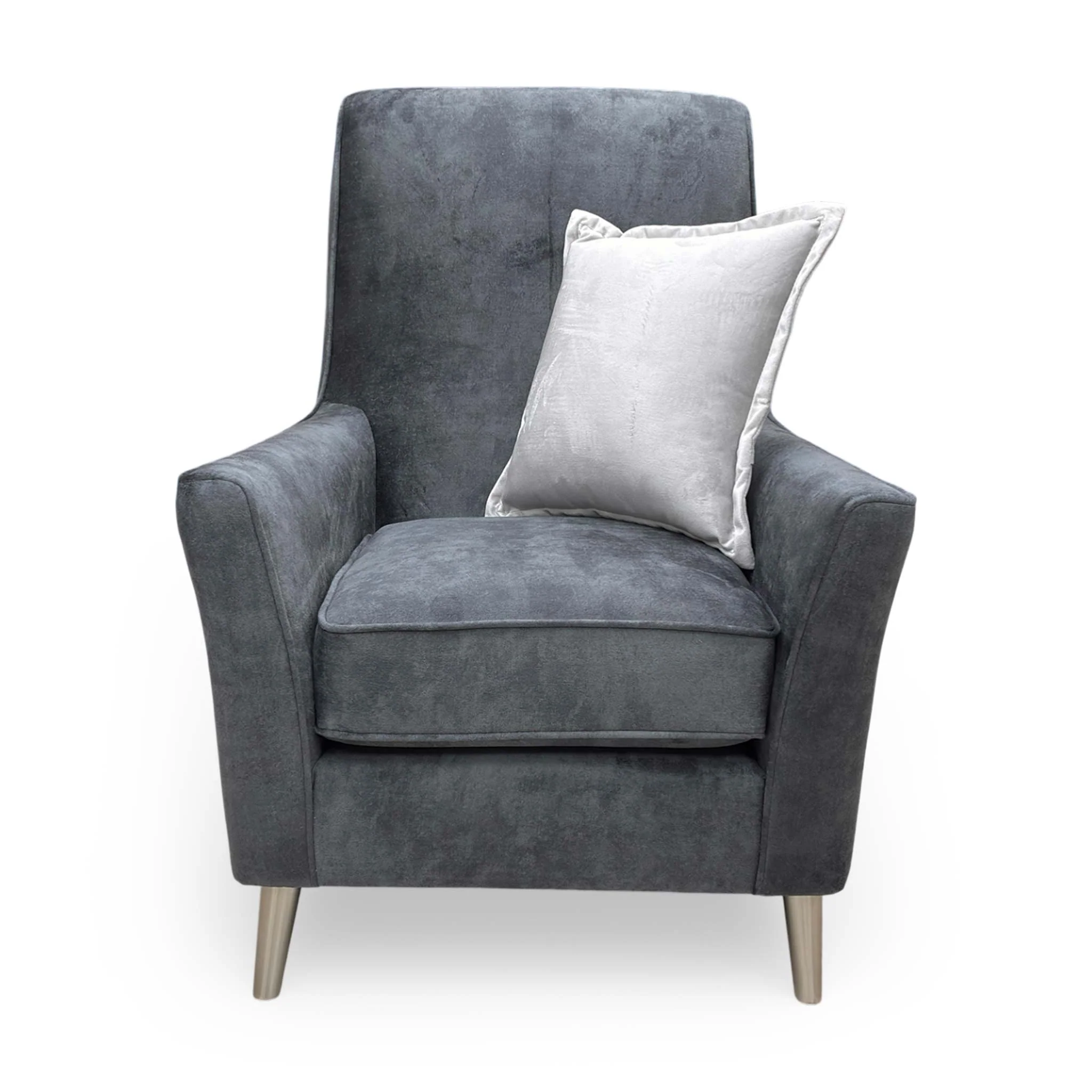 ‘Collins’ Granite Grey Infinity Velvet Accent Chair - Image 4