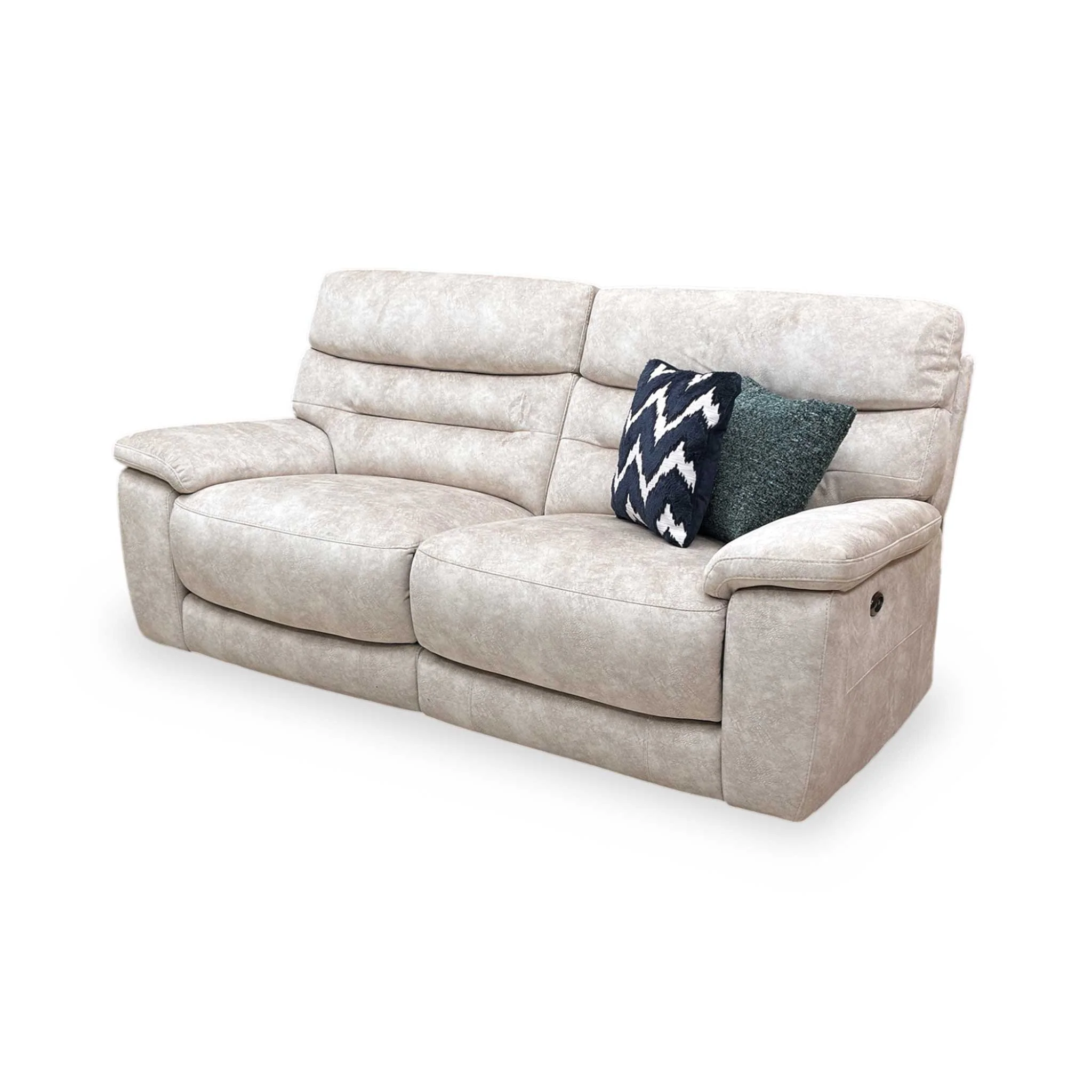 Comfort Story ‘Nimbus’ Bfa-Bnn-R26 Cream Velvet 3 Seater Power Recliner Sofa - Image 6