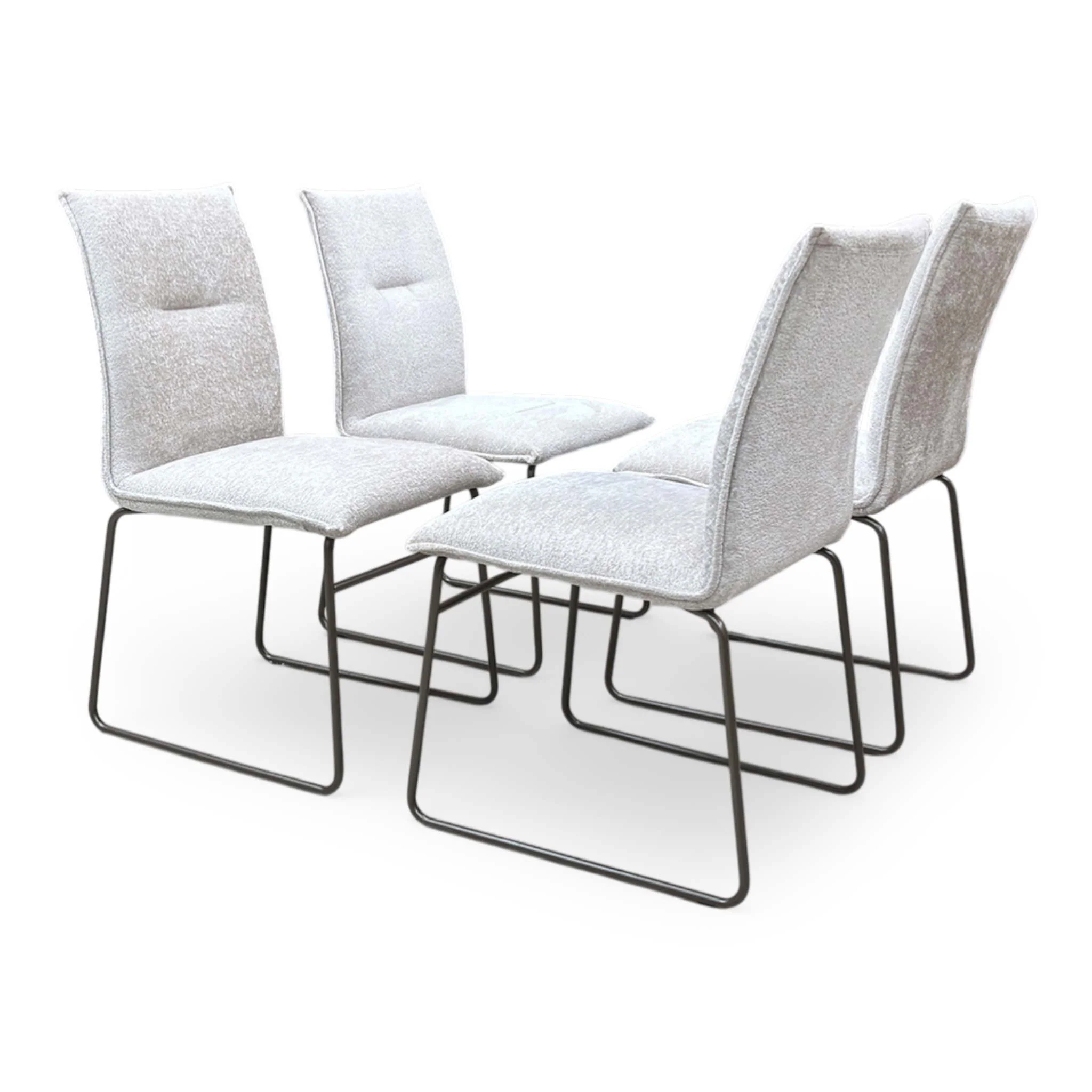 Connubia 'Maya' Syt -Enil Sand Fabric Lava Metal Leg Fixed Dining Chairs - Set of 4 - Image 4