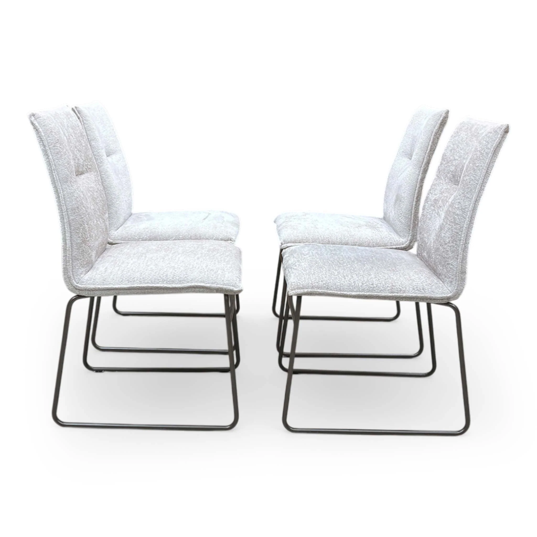 Connubia 'Maya' Syt -Enil Sand Fabric Lava Metal Leg Fixed Dining Chairs - Set of 4 - Image 5