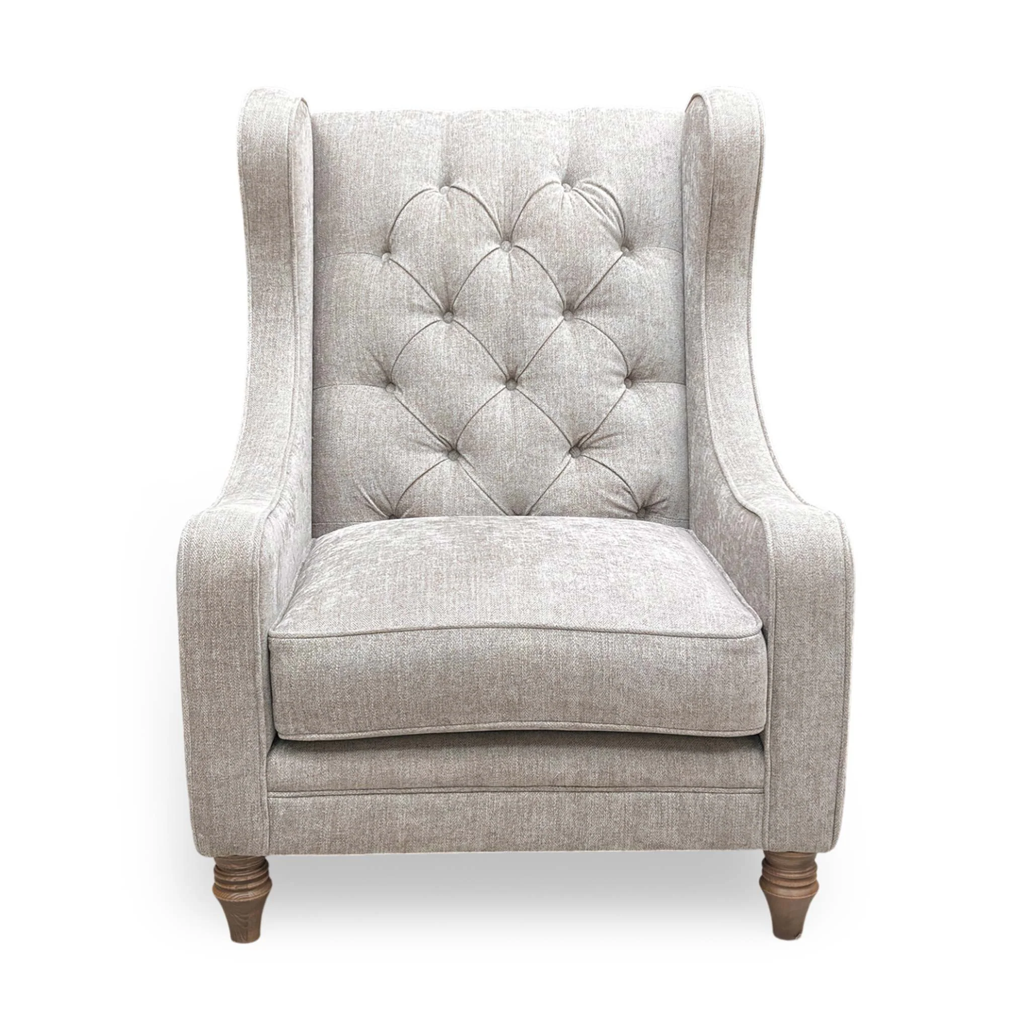 ‘Cotswold’ Savoy Mink Of Savoy Fabric Wing Accent Chair - Image 4