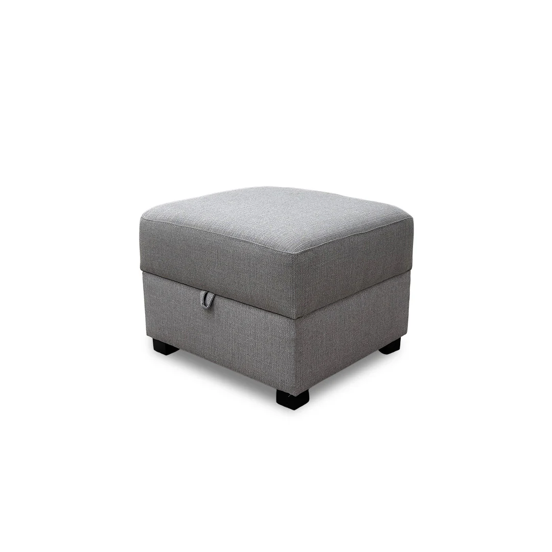 ‘Darcy’ Grey Combination Fabric Storage Footstool - Image 5
