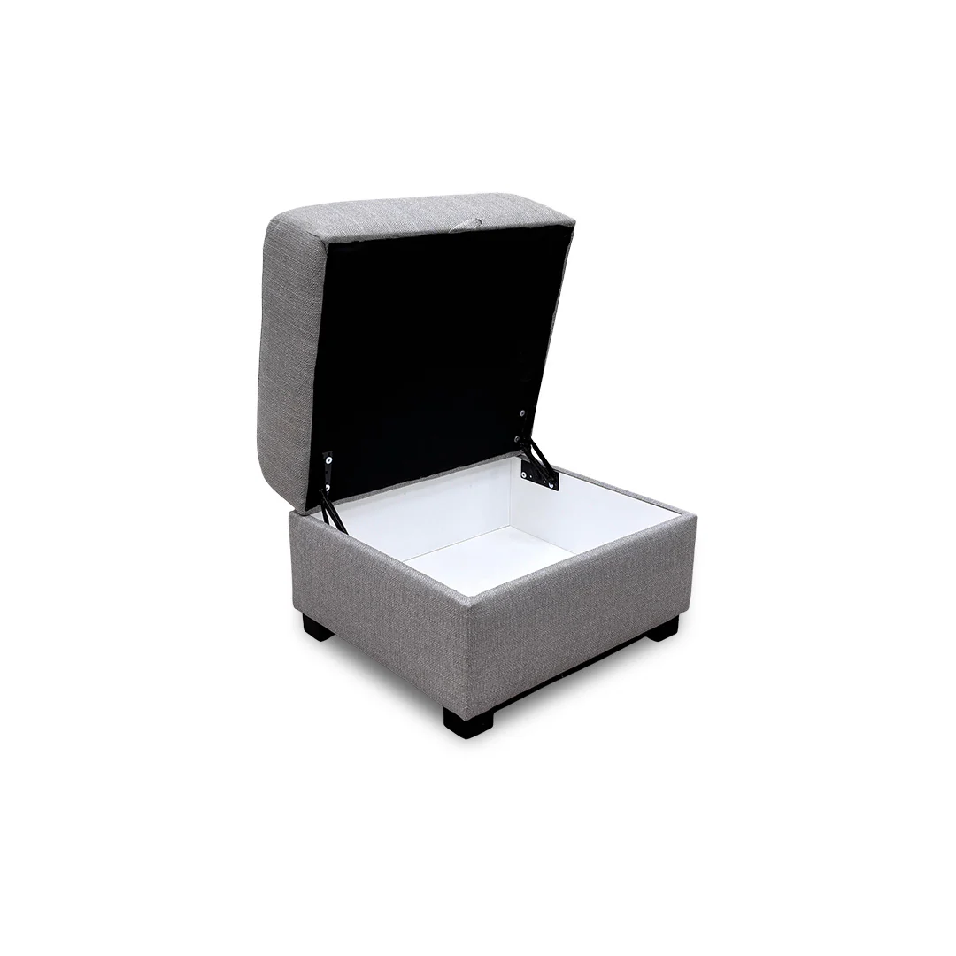 ‘Darcy’ Grey Combination Fabric Storage Footstool - Image 6