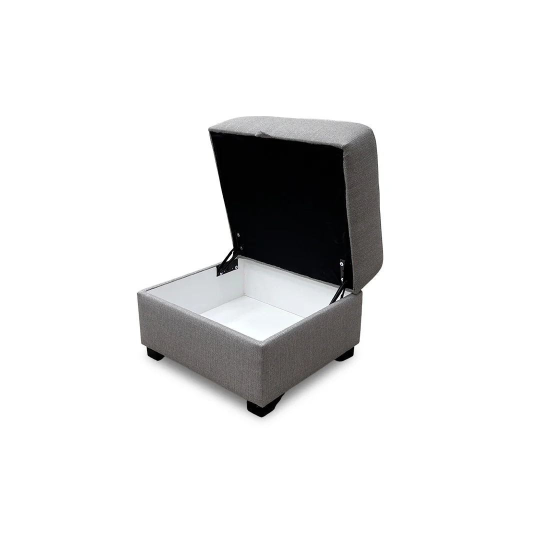 ‘Darcy’ Grey Combination Fabric Storage Footstool - Image 8