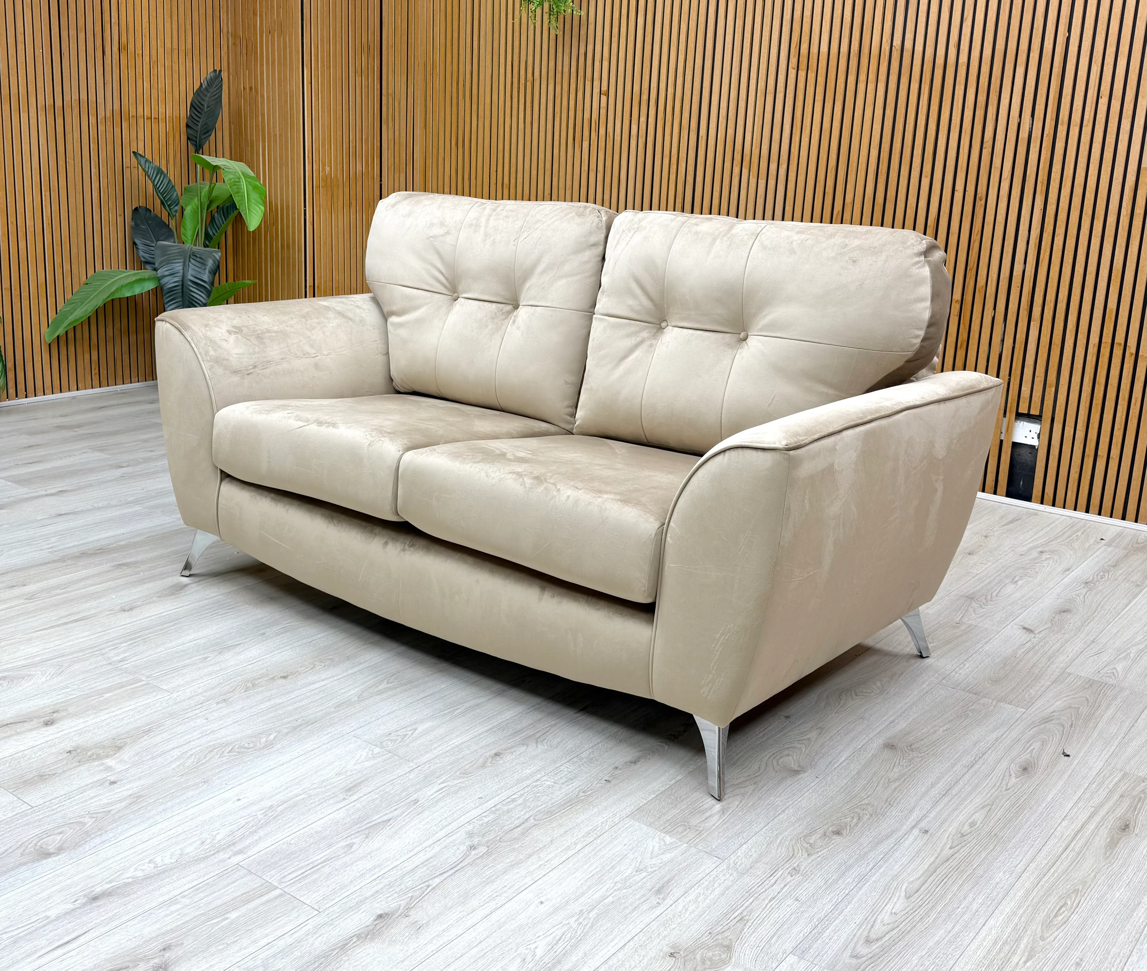 'Dawson' Mink Dawson Velvet 2 Seater Sofa - Image 3