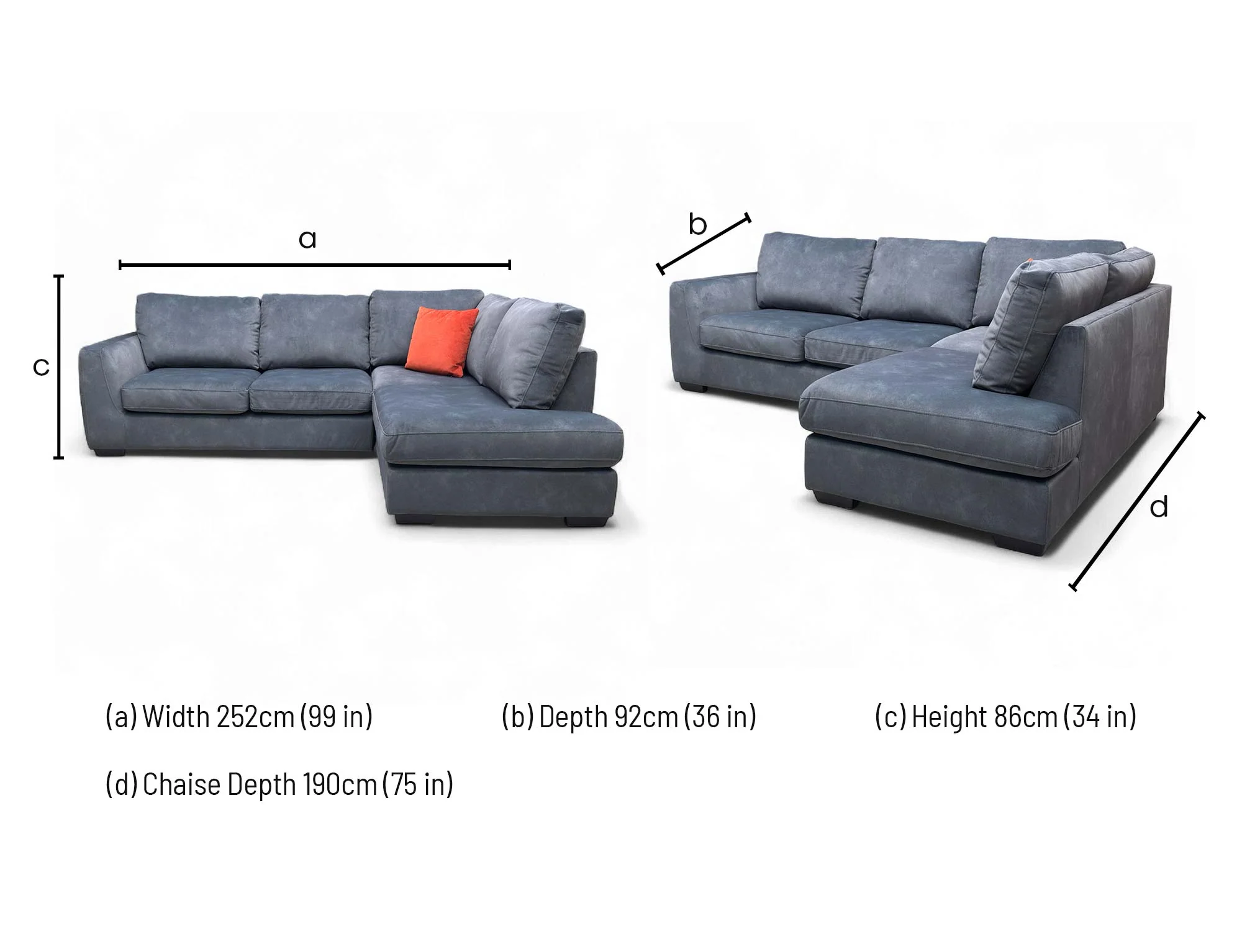 'Dinky' Dexter Shadow 43519 Fabric Right Hand Facing Corner Chaise End Sofa - Image 7