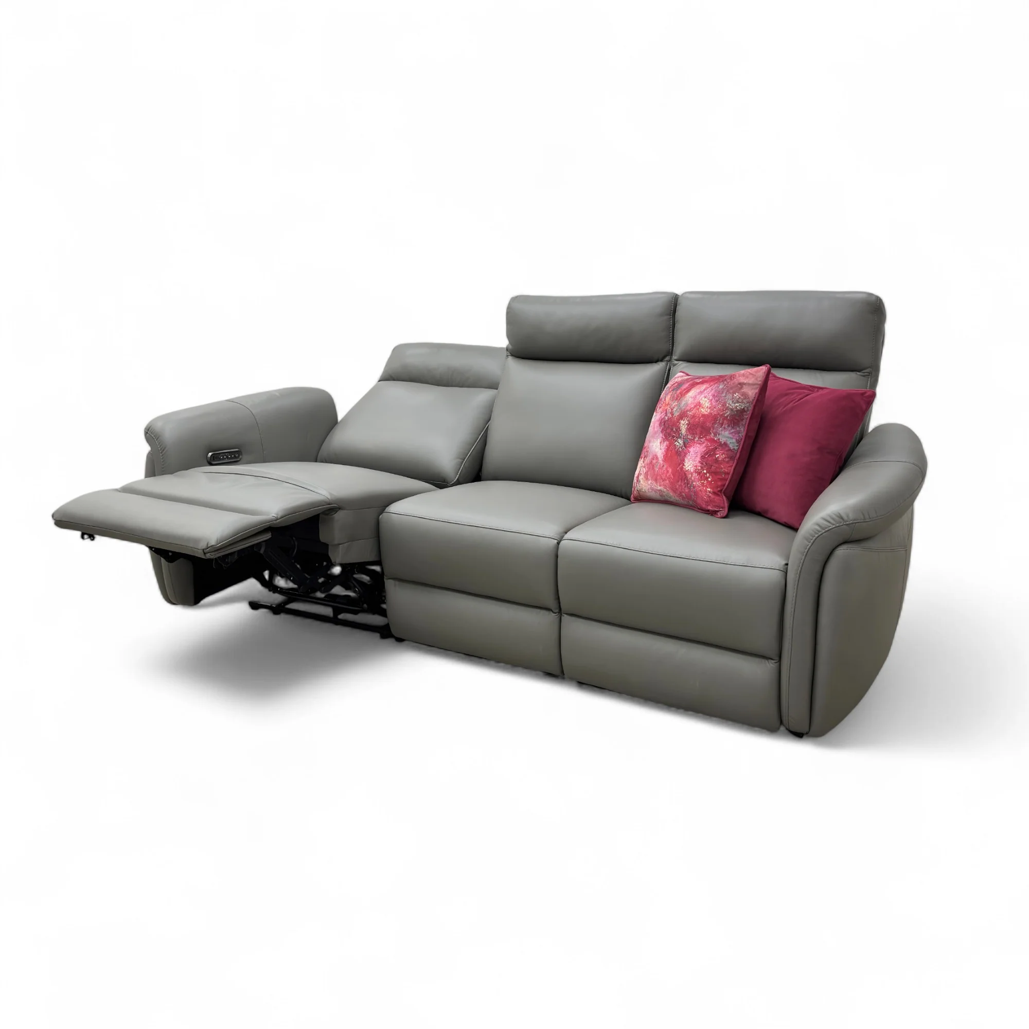 ‘Dublin’ Natural Ash La-4825 Leather 3 Seater Power Recliner with Power Headrest - Image 5