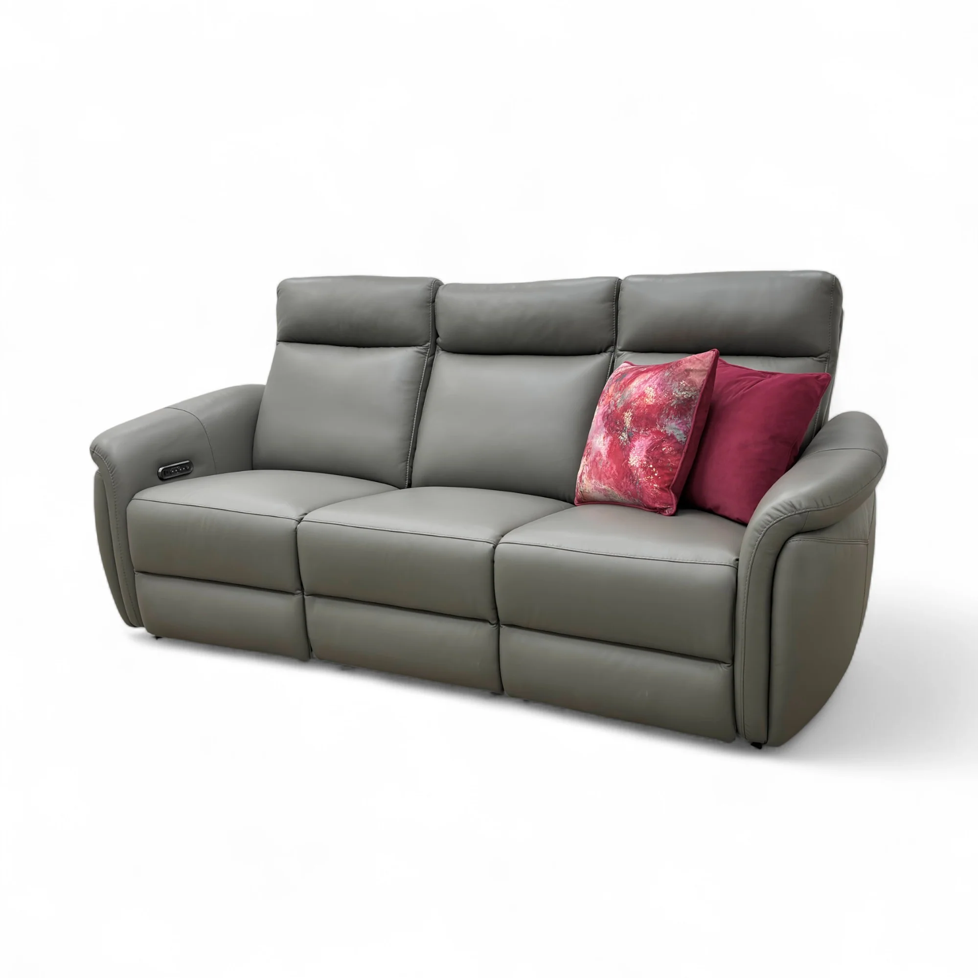 ‘Dublin’ Natural Ash La-4825 Leather 3 Seater Power Recliner with Power Headrest - Image 8