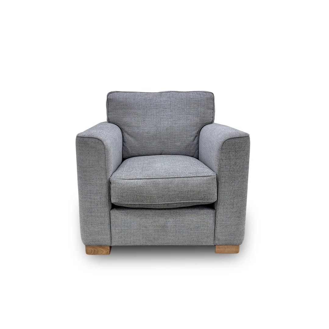 ‘Elora’ Kento Aqua Blue Standard Fabric Armchair - Image 3