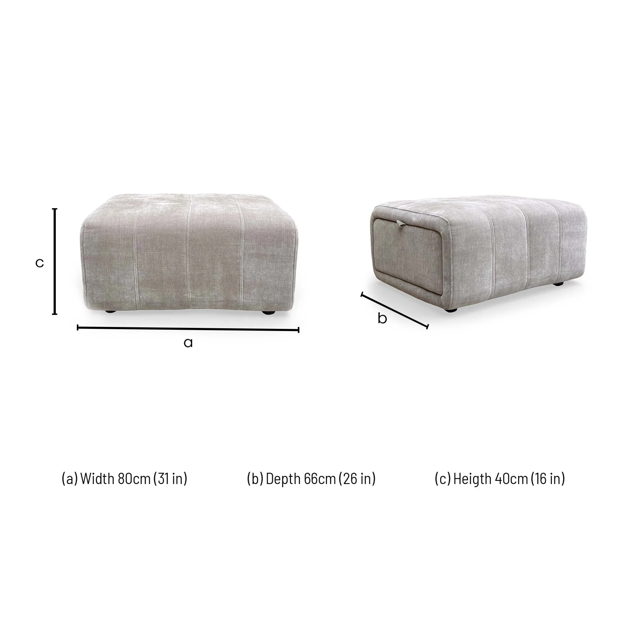 'Elphaba' Manhattan Nutmeg 58005 Fabric Storage Footstool - Image 9